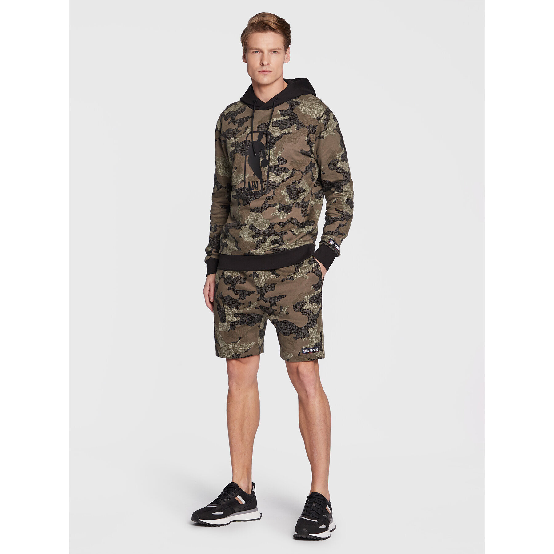 Boss Športové kraťasy NBA Slam_Camo 50477471 Zelená Regular Fit - Pepit.sk