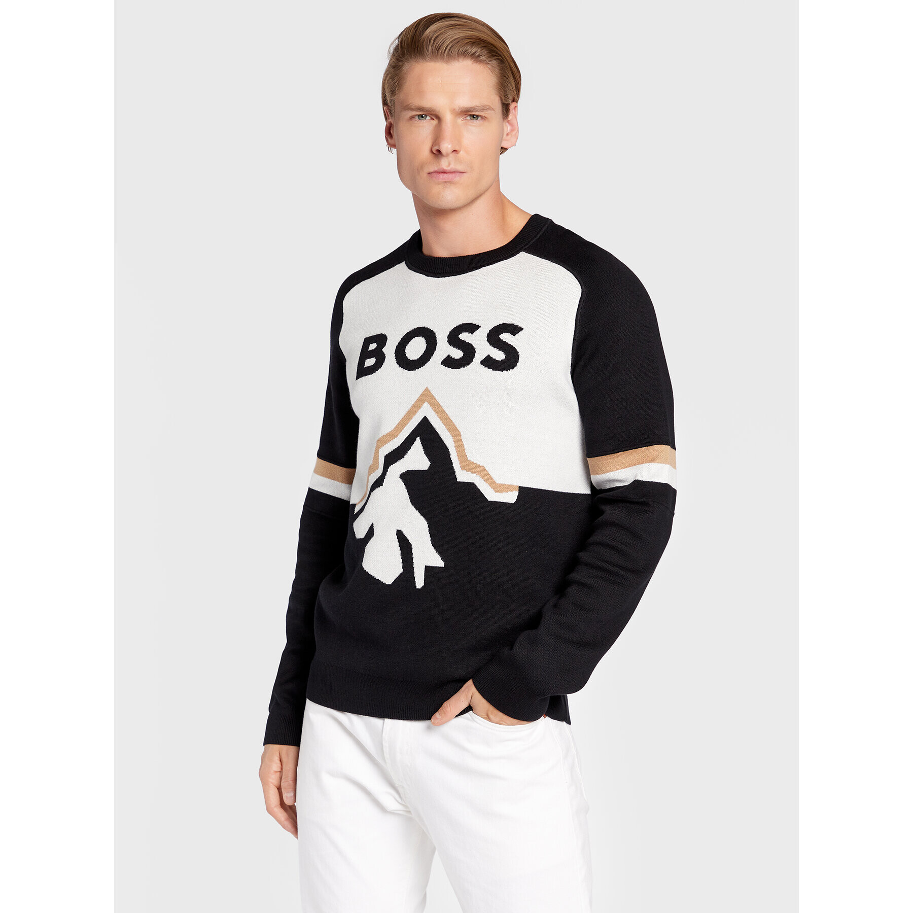 Boss Sveter Lanius 50477391 Čierna Regular Fit - Pepit.sk