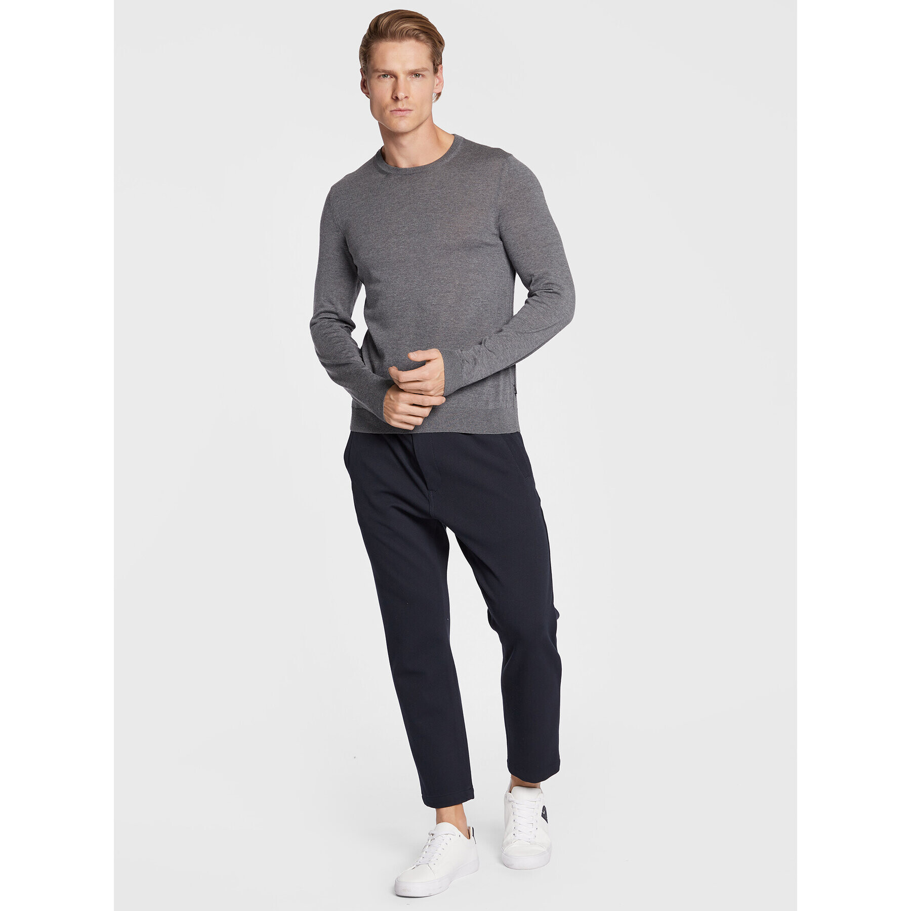 Boss Sveter Leno-P 50468239 Sivá Slim Fit - Pepit.sk