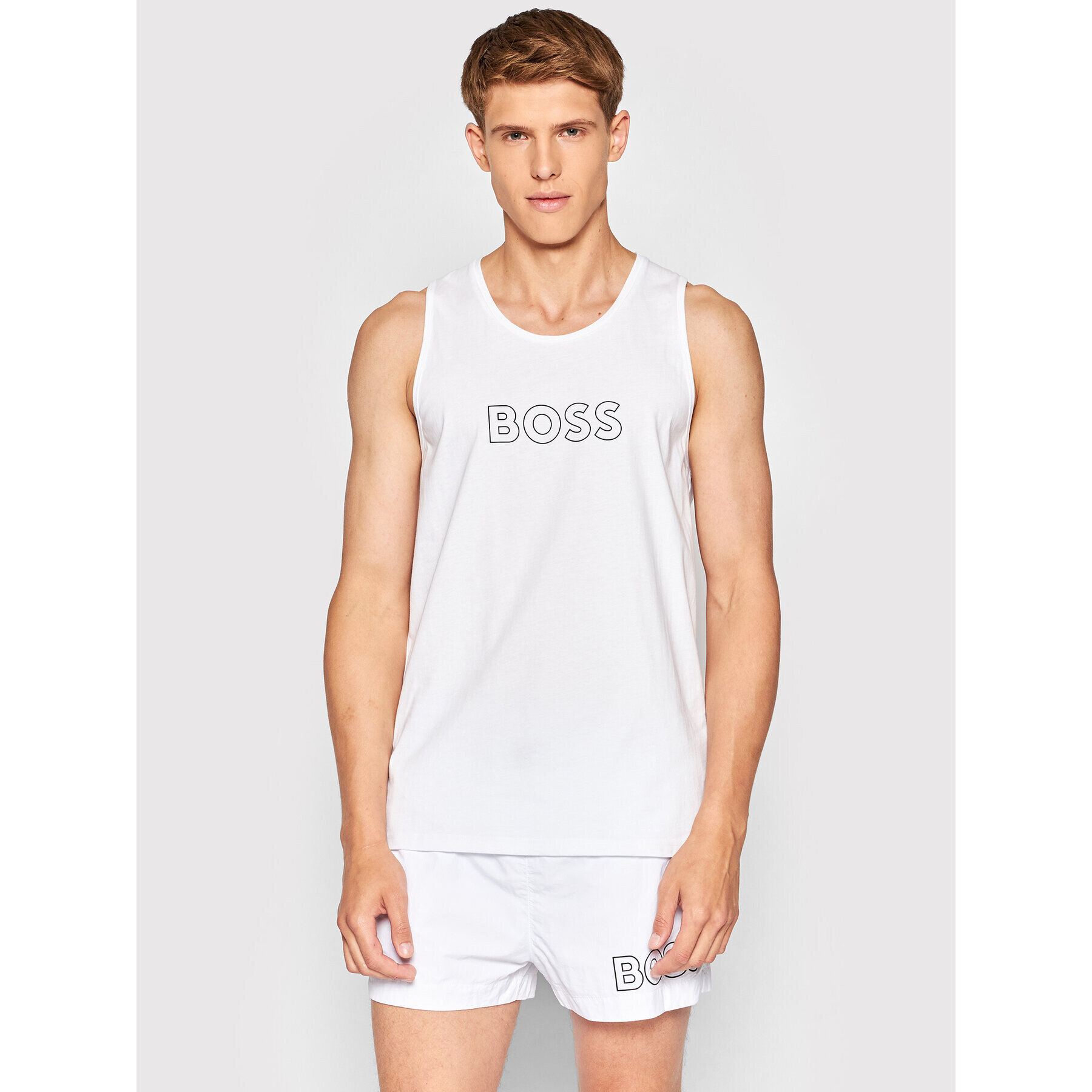 Boss Tank top Beach 50469301 Biela Regular Fit - Pepit.sk