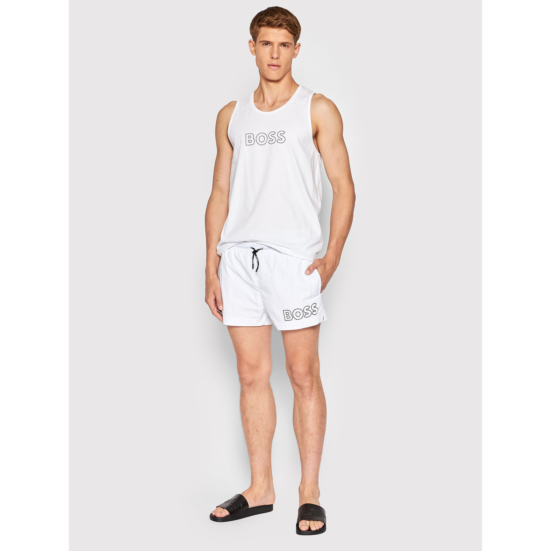 Boss Tank top Beach 50469301 Biela Regular Fit - Pepit.sk