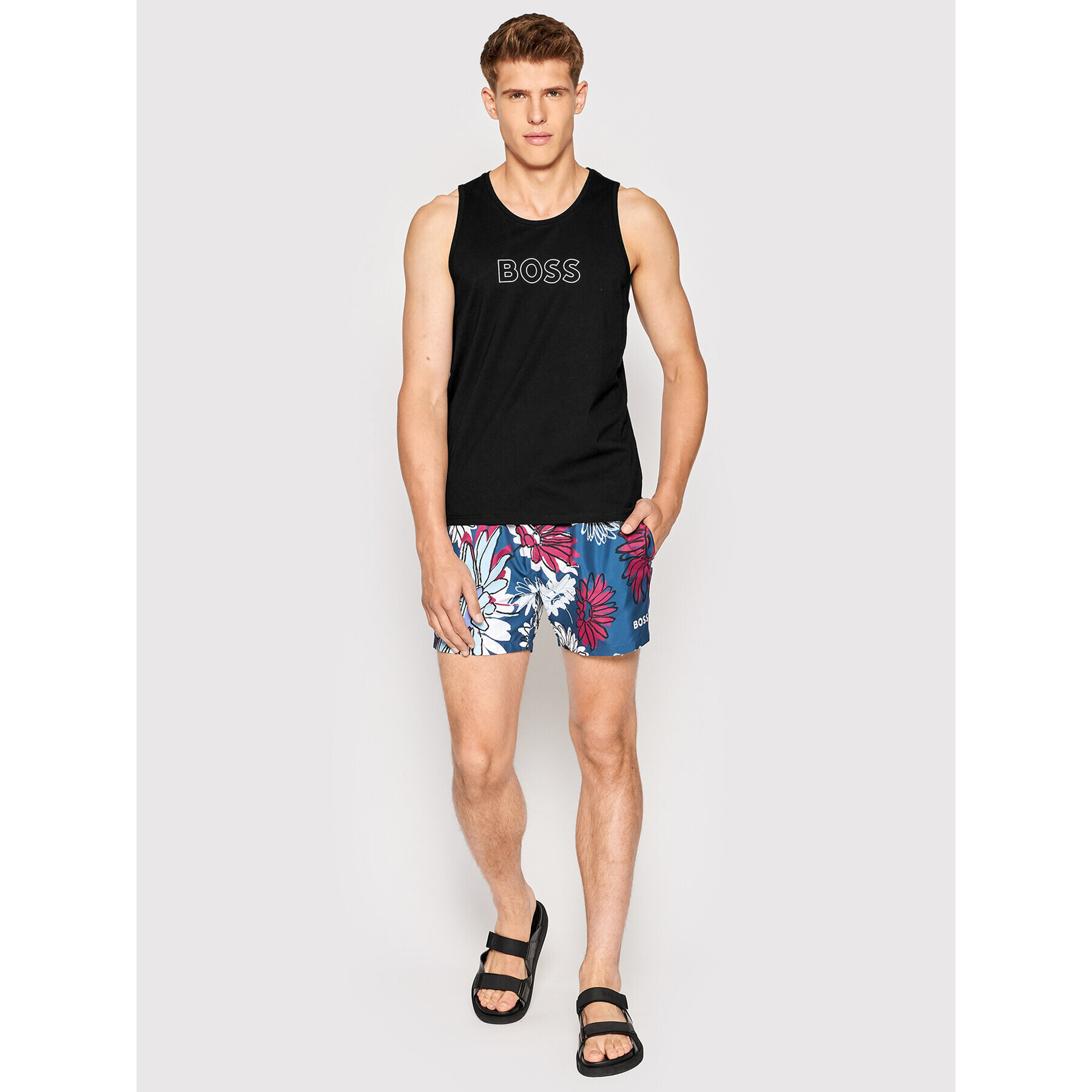 Boss Tank top Beach 50469301 Čierna Regular Fit - Pepit.sk