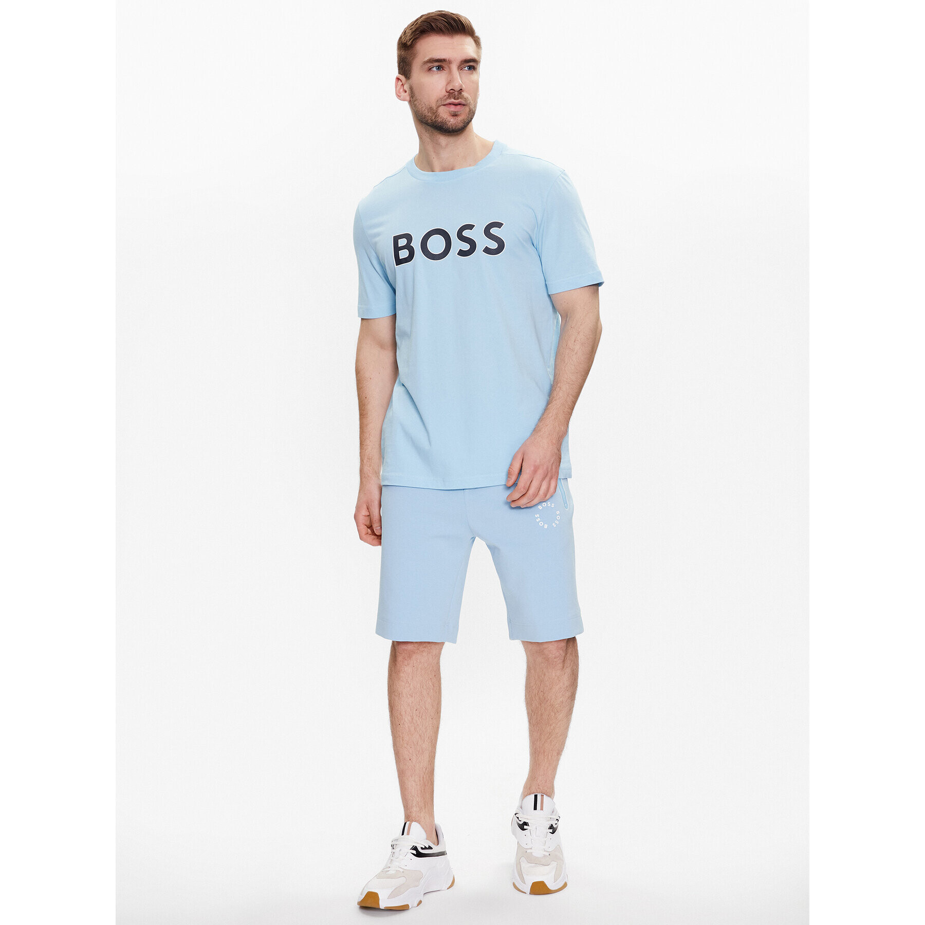 Boss Bavlnené šortky 50487954 Modrá Regular Fit - Pepit.sk