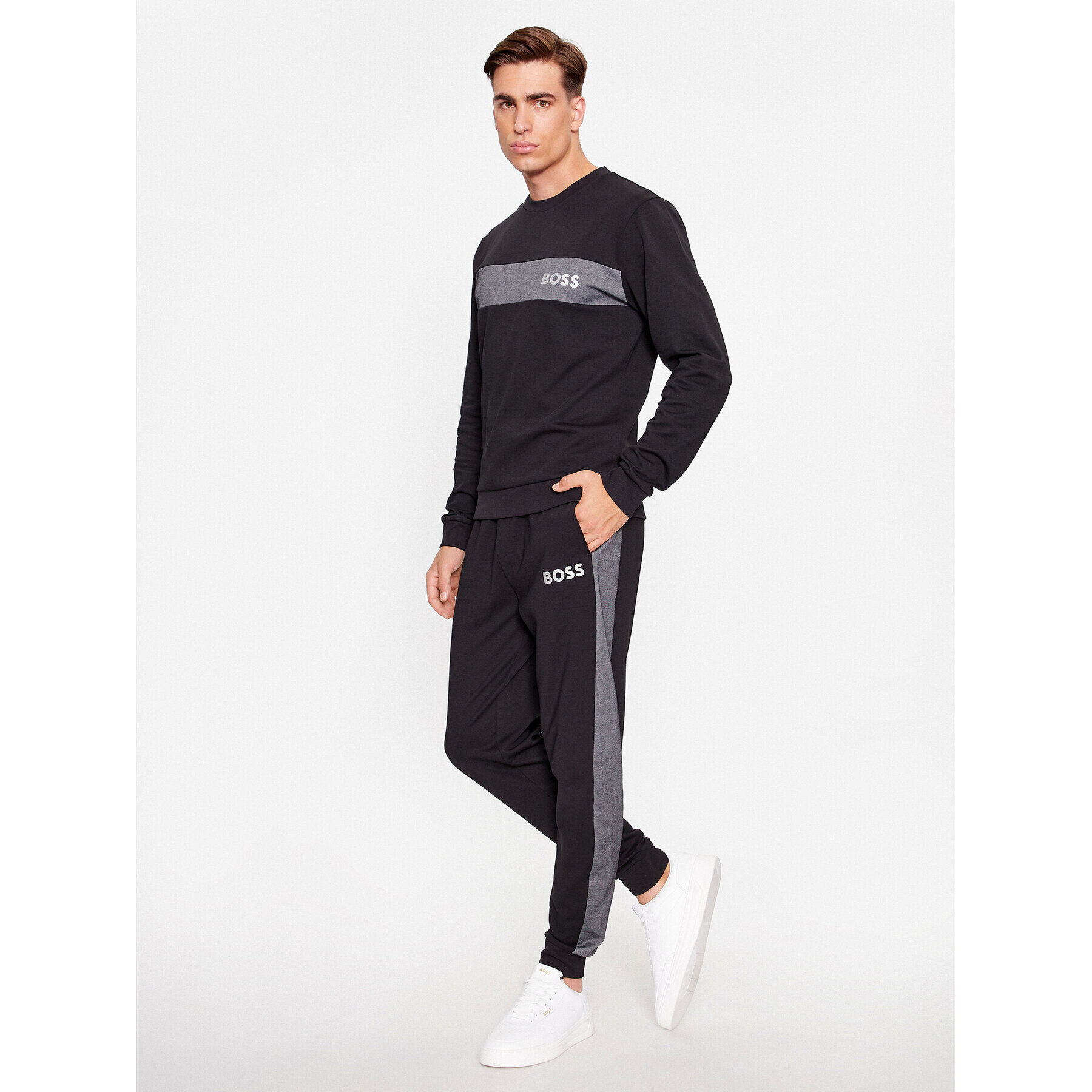 Boss Teplákové nohavice Tracksuit Pants 50503052 Čierna Regular Fit - Pepit.sk