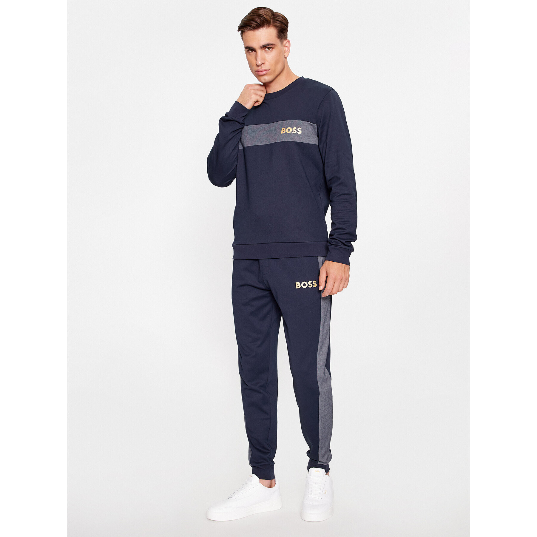 Boss Teplákové nohavice Tracksuit Pants 50503052 Tmavomodrá Regular Fit - Pepit.sk