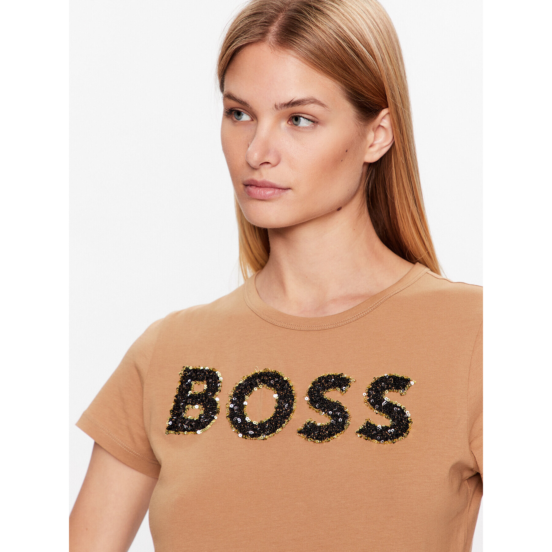 Boss Tričko 50484646 Béžová Slim Fit - Pepit.sk