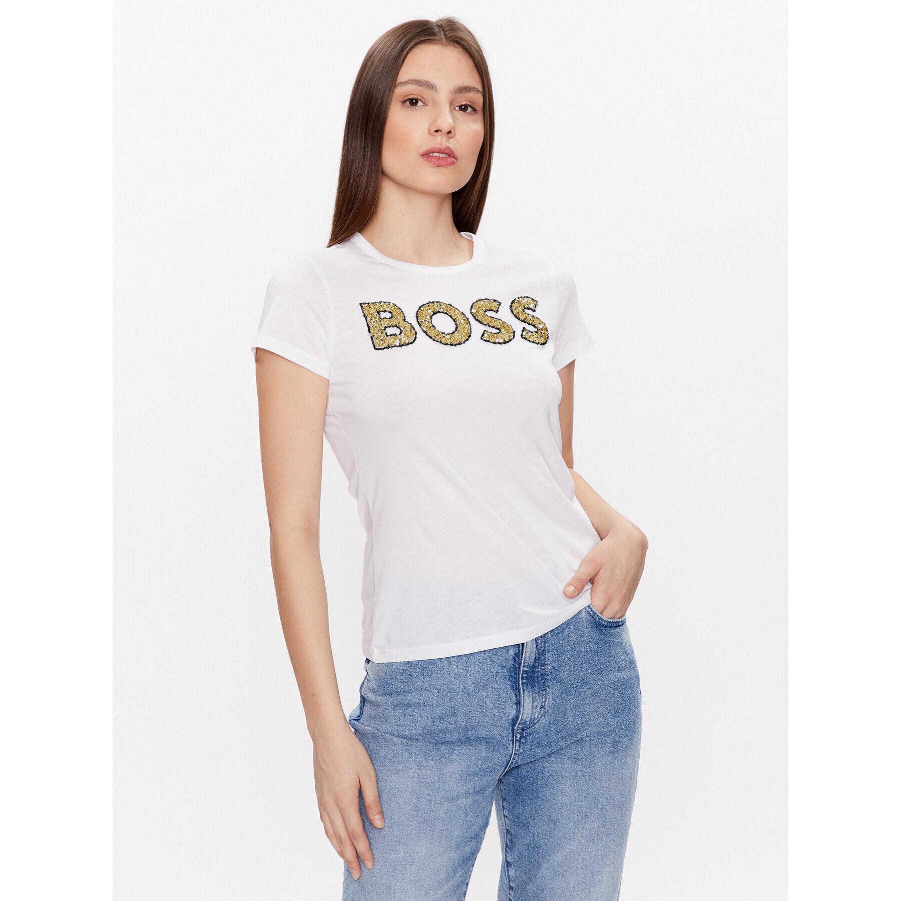 Boss Tričko 50484646 Biela Slim Fit - Pepit.sk