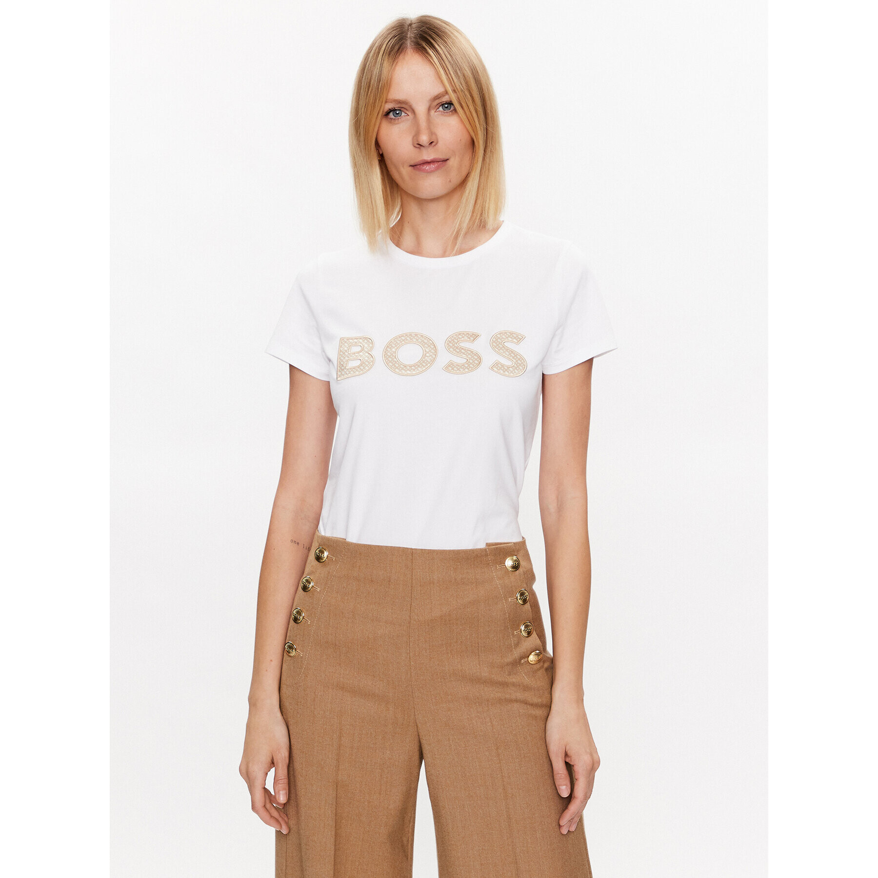 Boss Tričko 50489531 Biela Slim Fit - Pepit.sk