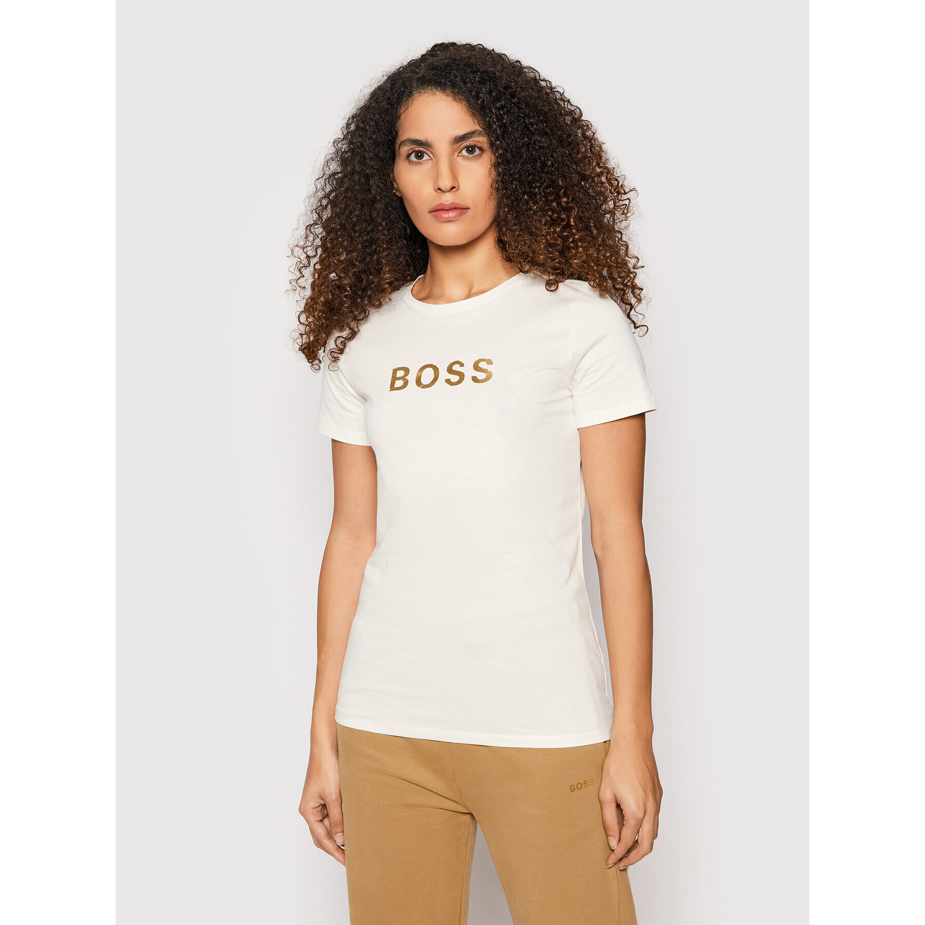 Boss Tričko C Elogo Gold 50461947 Béžová Regular Fit - Pepit.sk