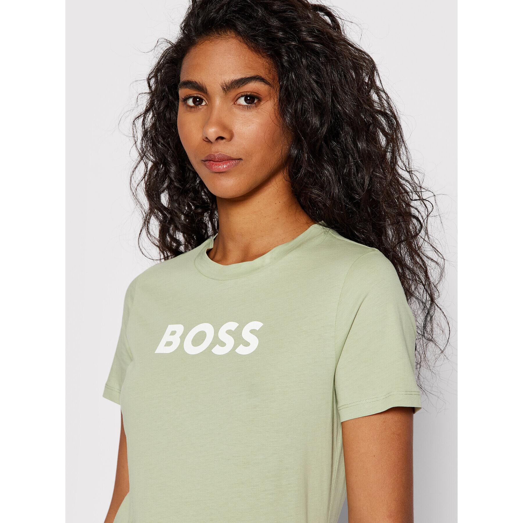 Boss Tričko Logo-Print Zelená Regular Fit - Pepit.sk