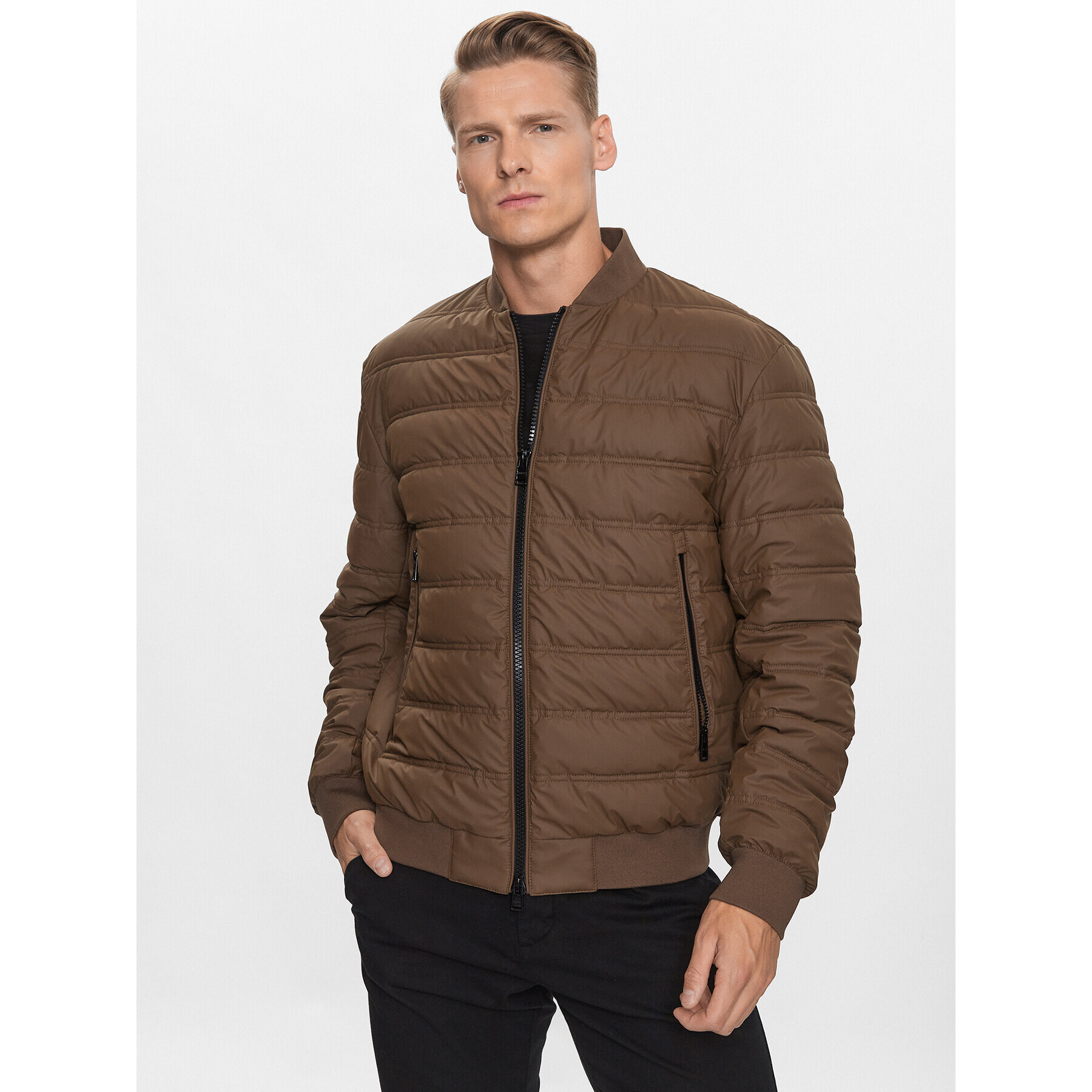 Boss Vatovaná bunda Caradoc 50493693 Hnedá Regular Fit - Pepit.sk