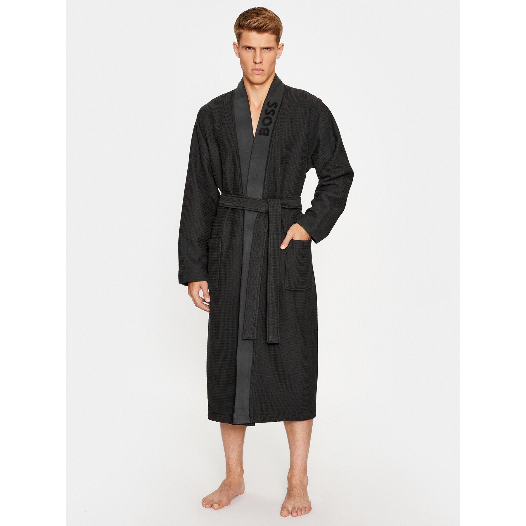 Boss Župan Waffle Kimono 50469787 Čierna - Pepit.sk