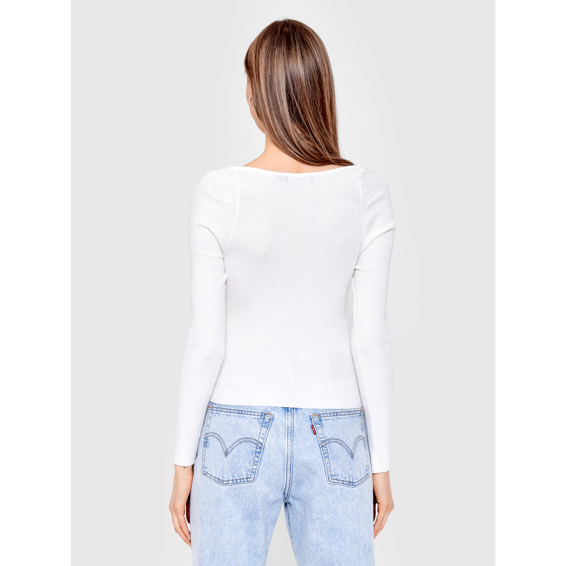 Brave Soul Sveter LK-273VANESSA Biela Slim Fit - Pepit.sk