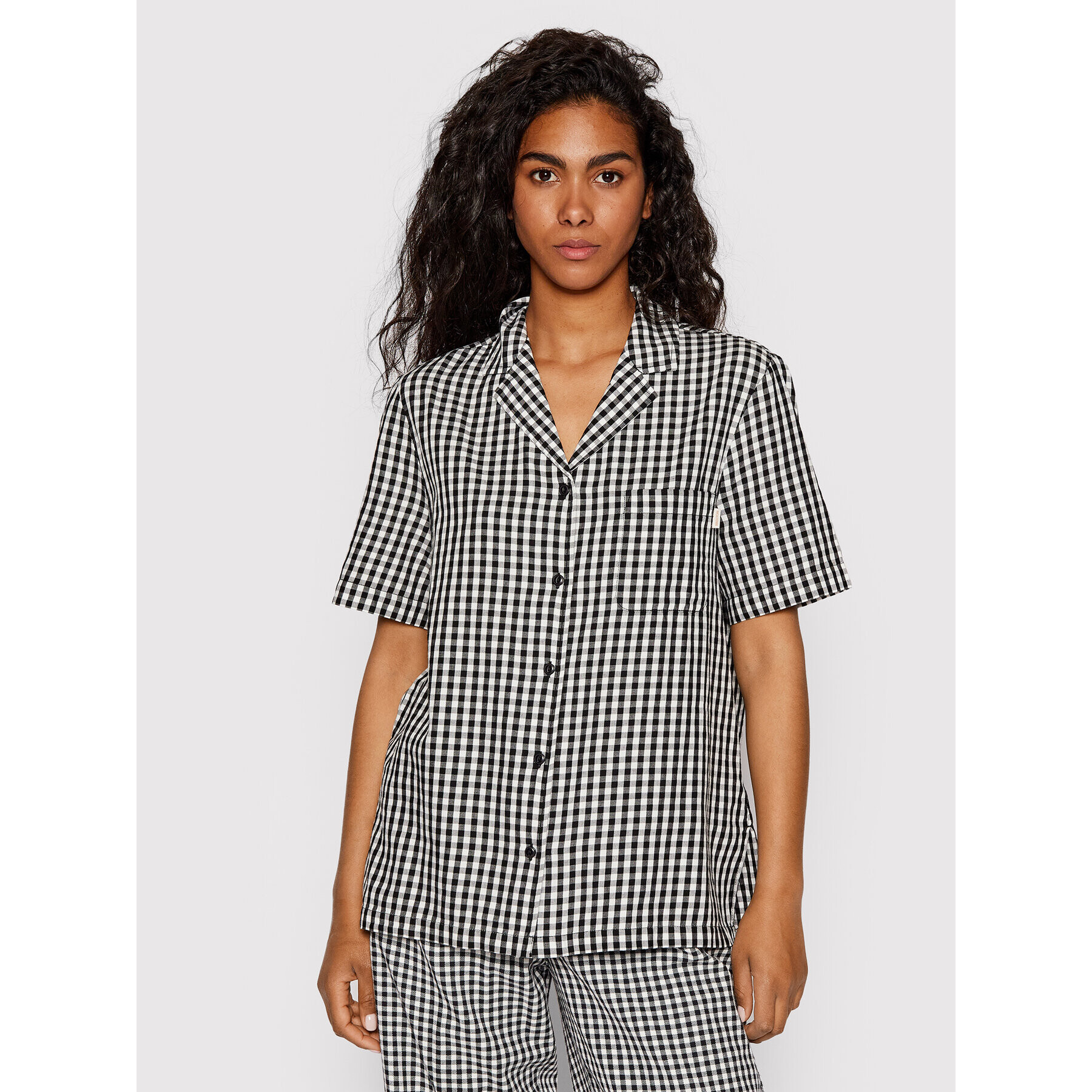 Brixton Košeľa Bunker Gingham 01273 Čierna Relaxed Fit - Pepit.sk