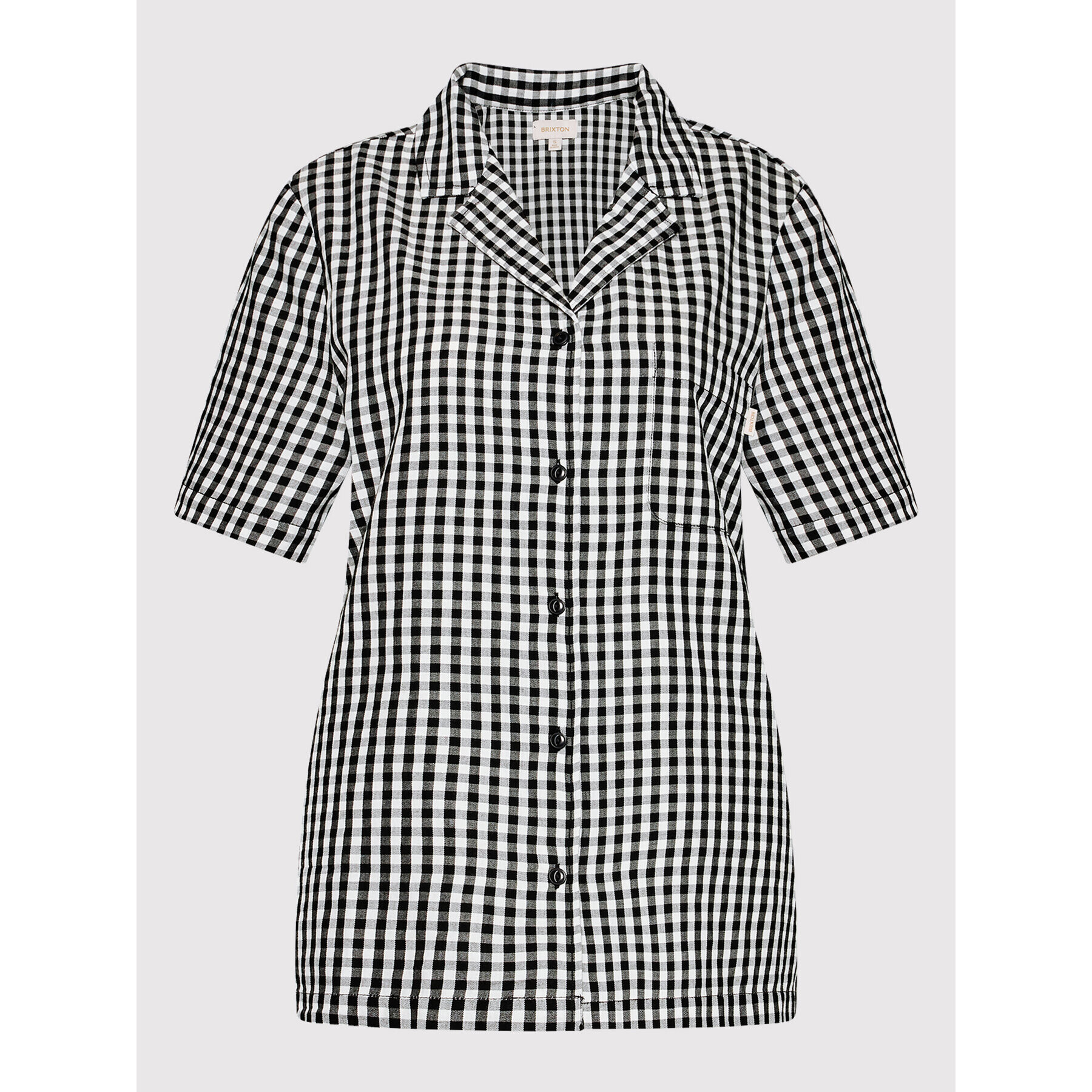 Brixton Košeľa Bunker Gingham 01273 Čierna Relaxed Fit - Pepit.sk