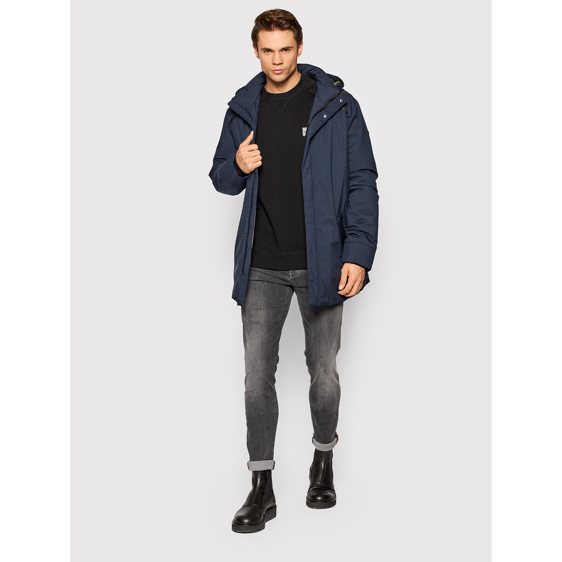 Bugatti Parka 875313 81219 Tmavomodrá Regular Fit - Pepit.sk