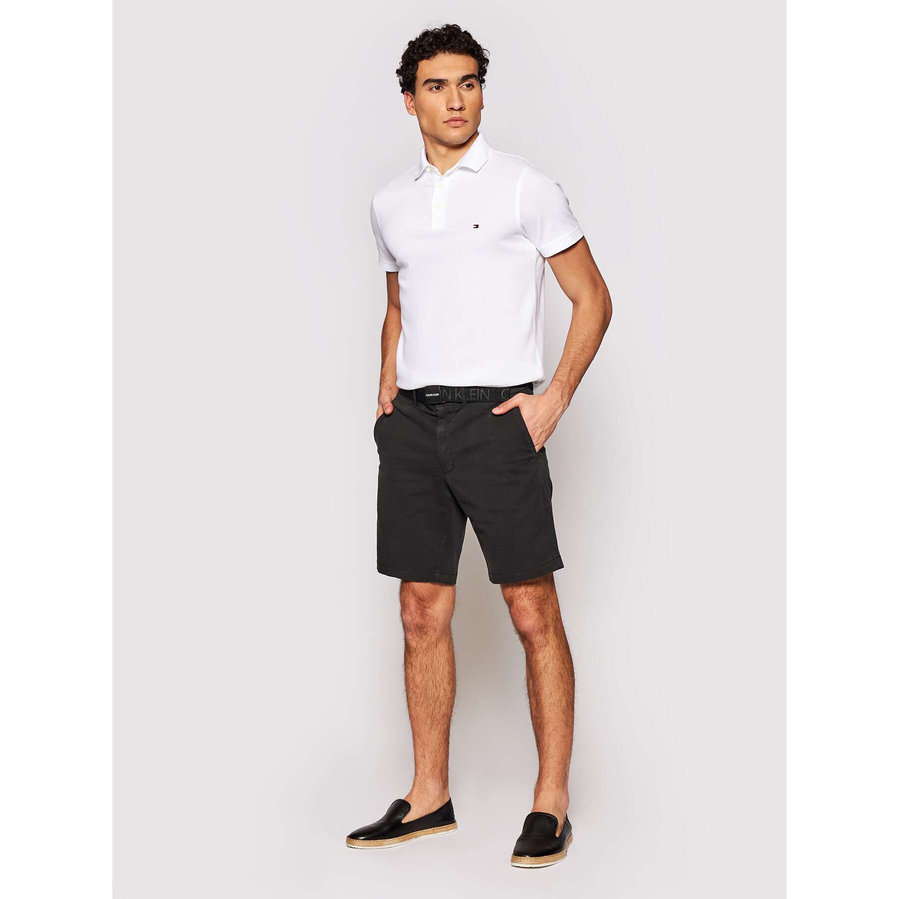 Calvin Klein Bavlnené šortky K10K107164 Čierna Slim Fit - Pepit.sk