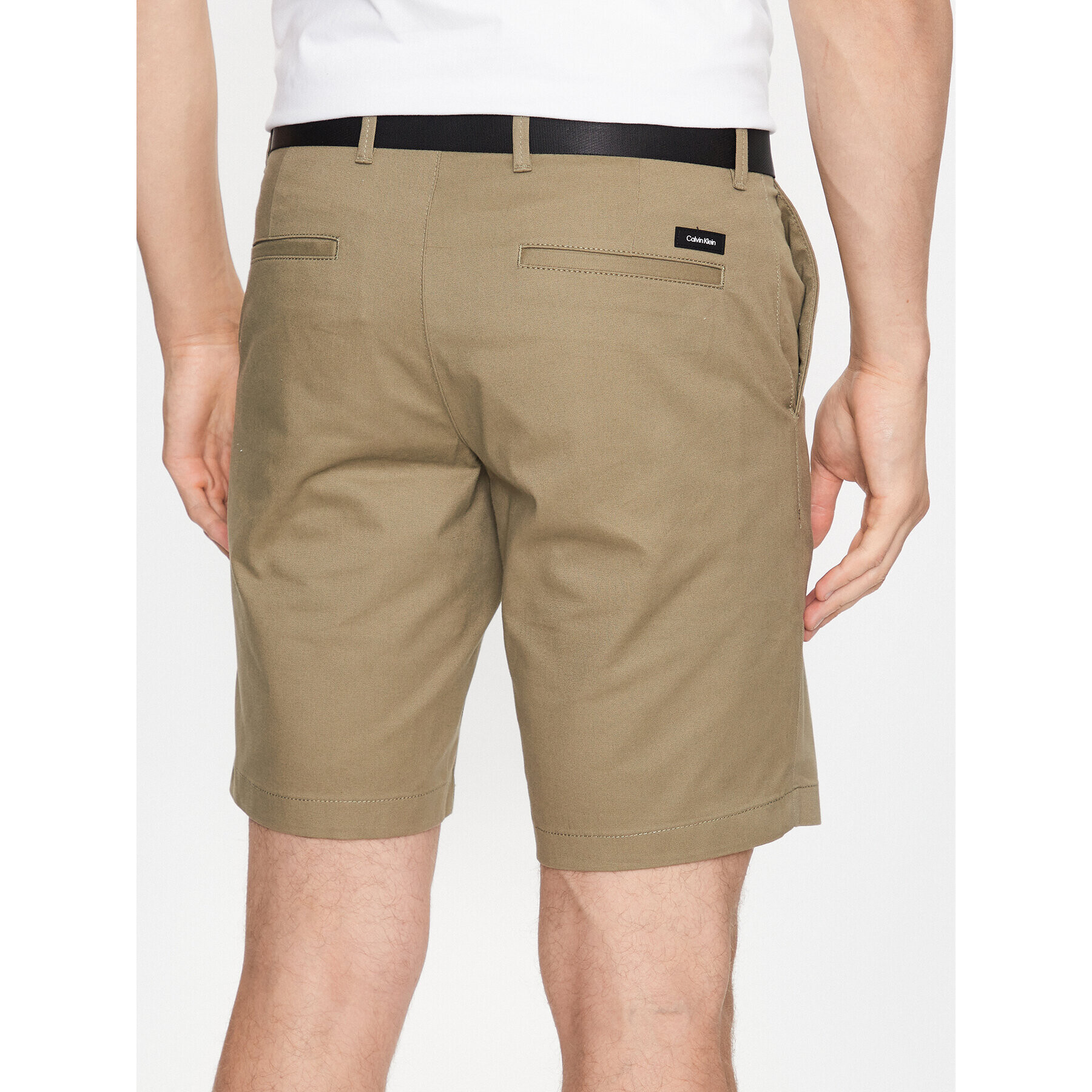 Calvin Klein Bavlnené šortky Modern Twill Slim Short Belt K10K111788 Modrá Slim Fit - Pepit.sk