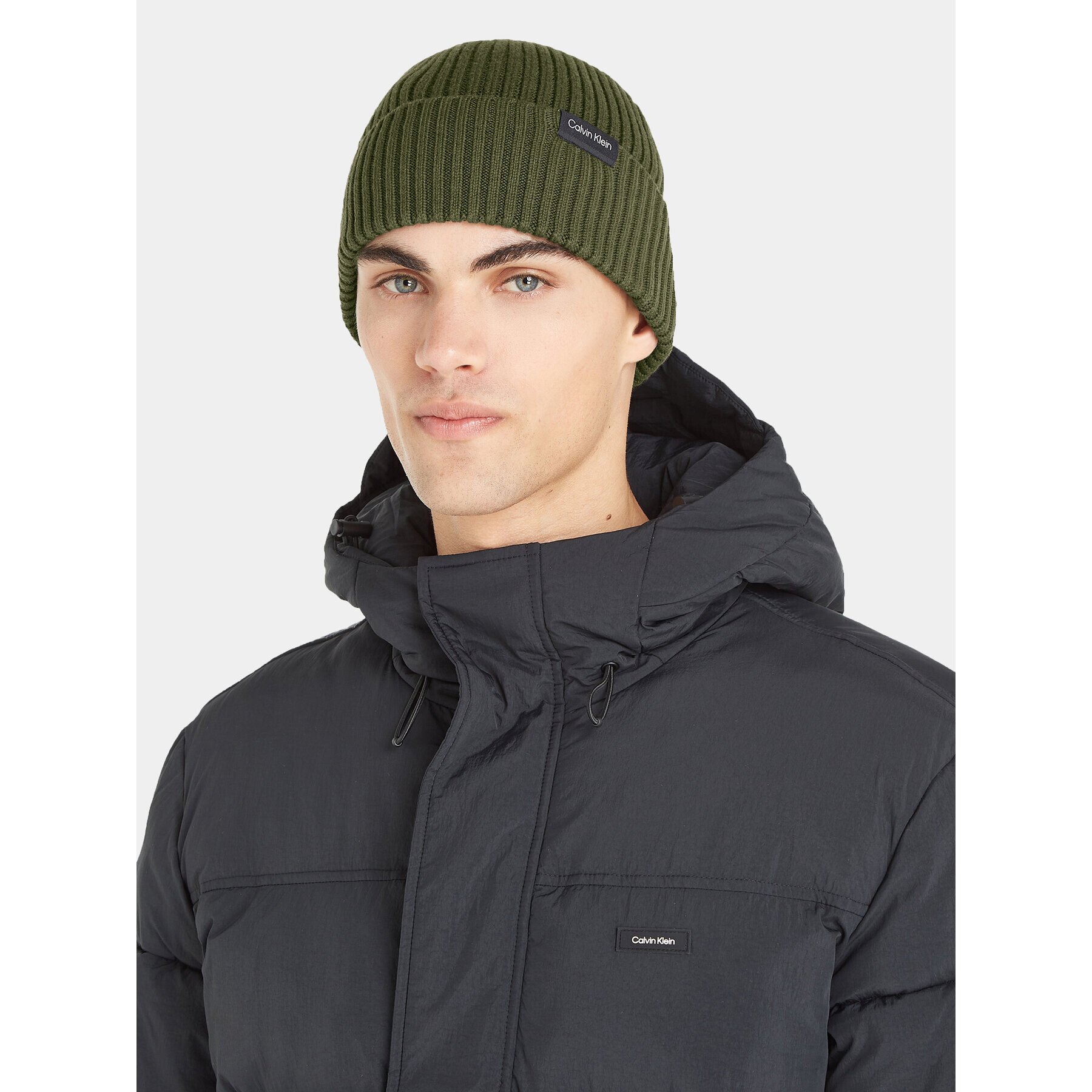 Calvin Klein Čiapka Classic Cotton Rib Beanie K50K510982 Zelená - Pepit.sk