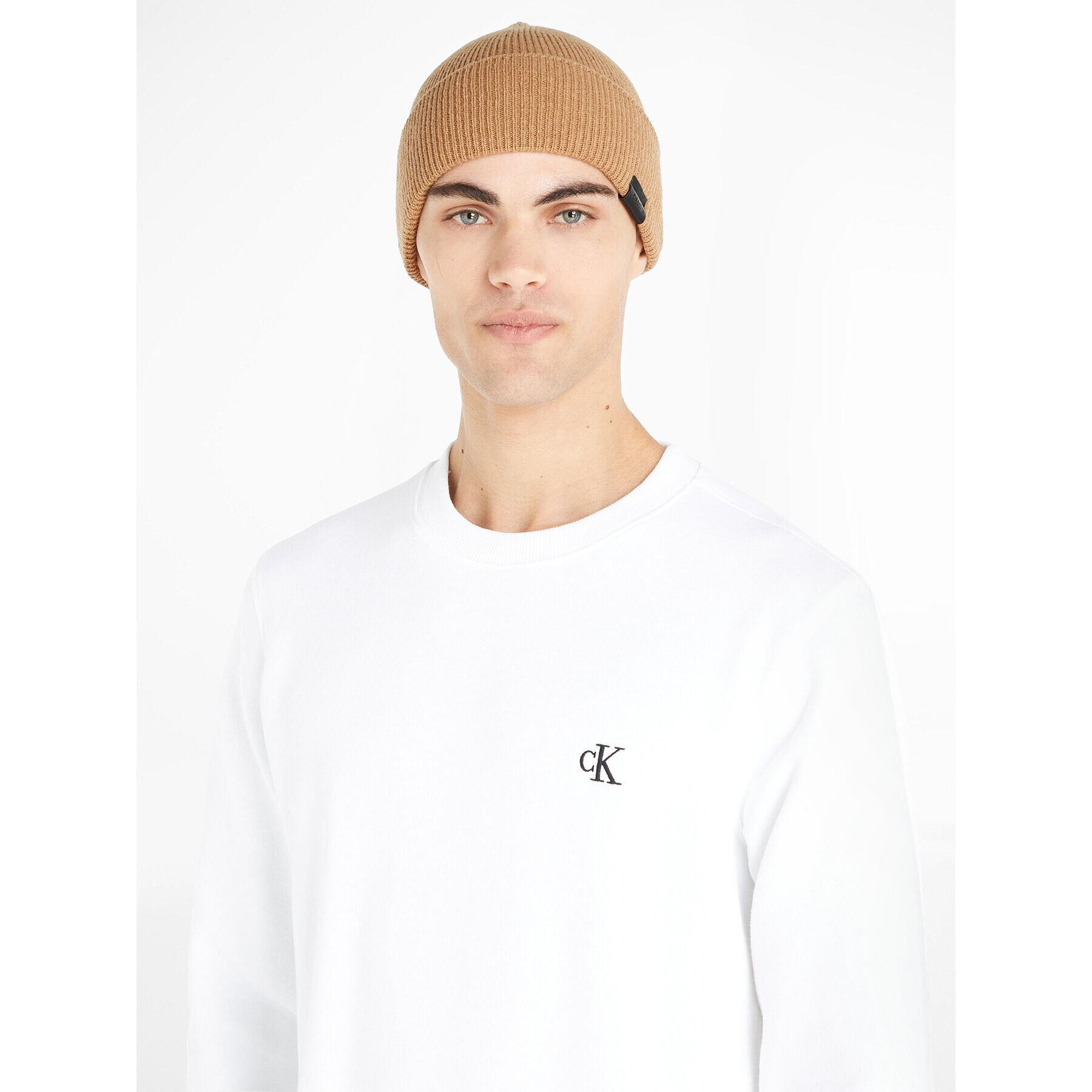 Calvin Klein Čiapka Leather Patch Docker Beanie K50K510978 Zelená - Pepit.sk