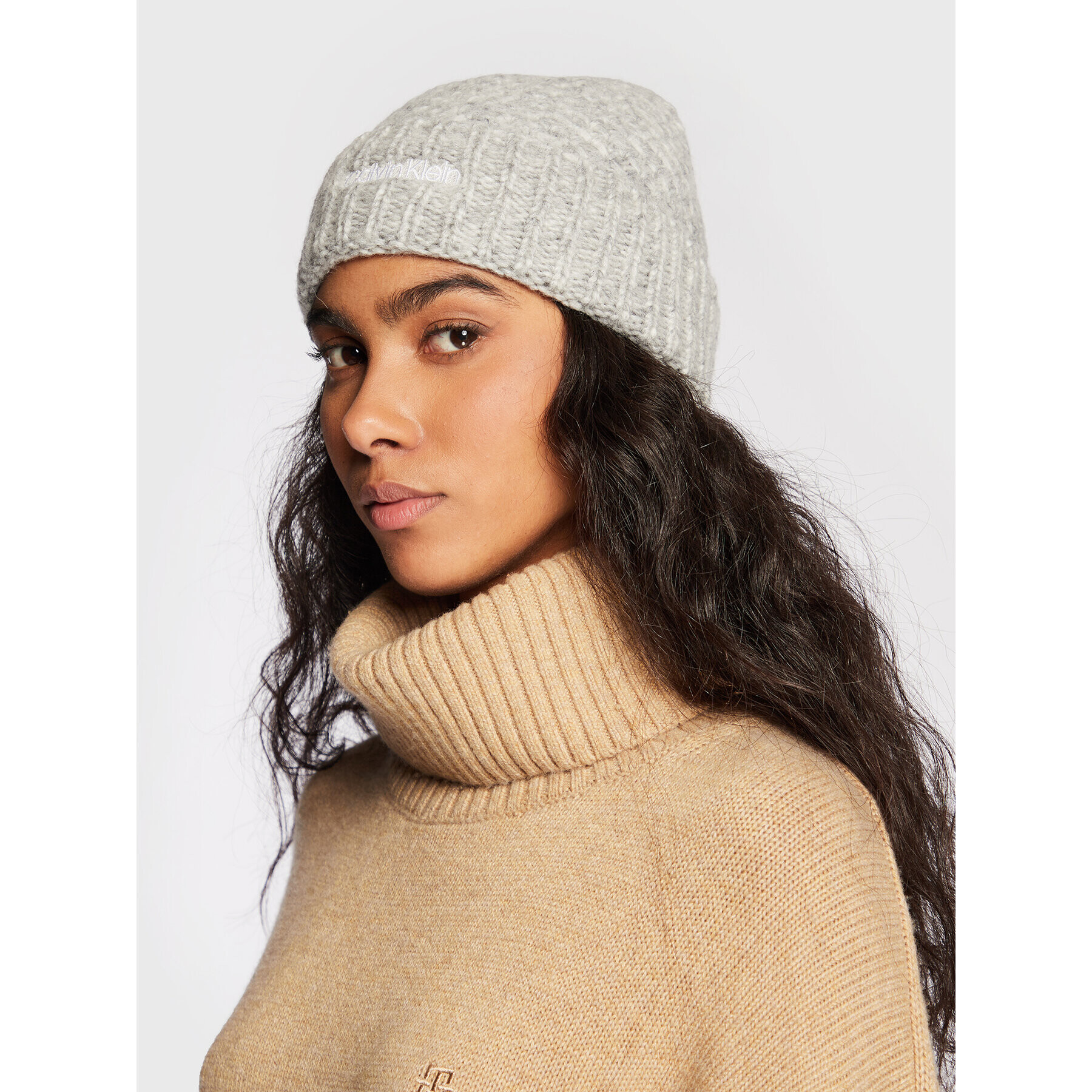 Calvin Klein Čiapka Micro Waffle Beanie K60K609963 Sivá - Pepit.sk