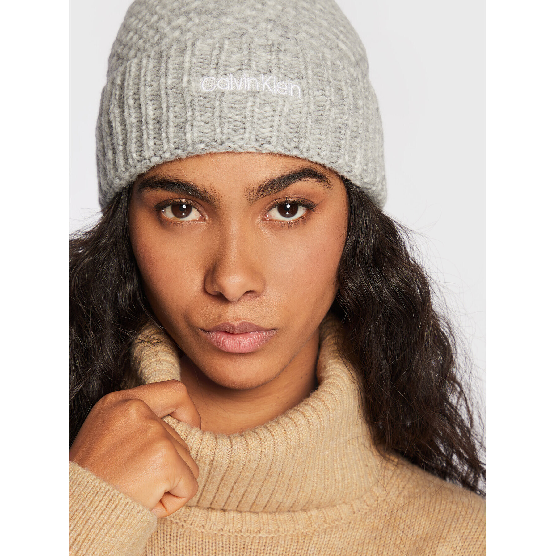 Calvin Klein Čiapka Micro Waffle Beanie K60K609963 Sivá - Pepit.sk