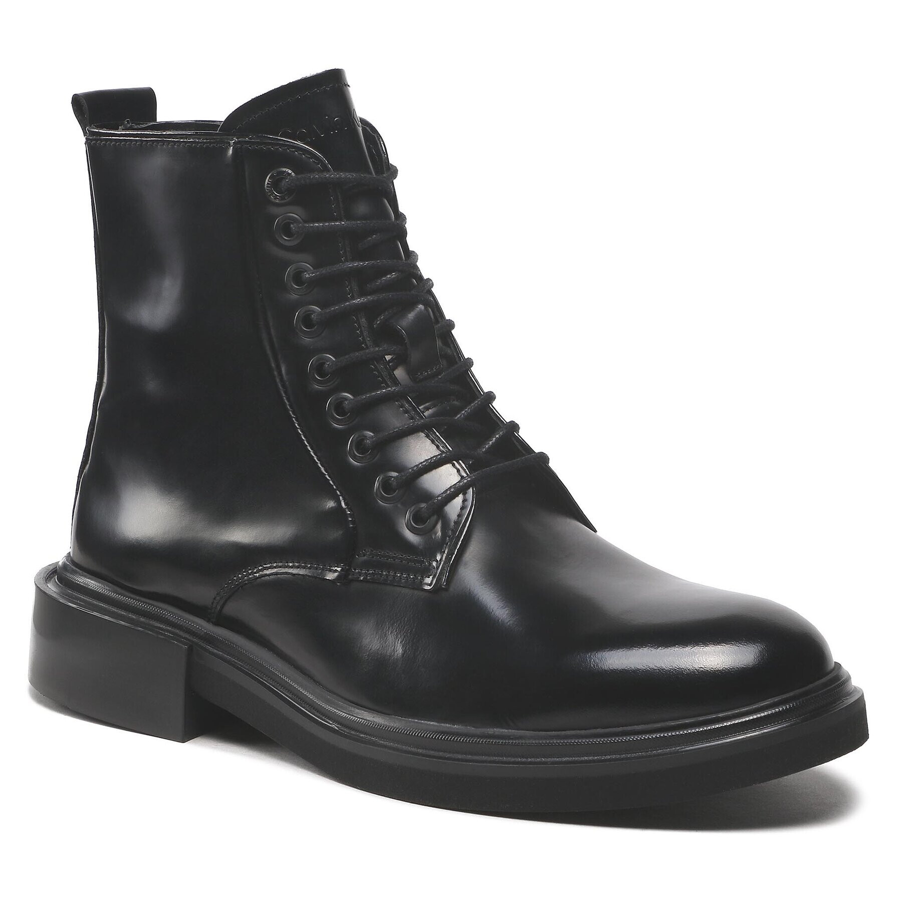 Calvin Klein Čižmy Lace Up Boot Br Lth HM0HM00669 Čierna - Pepit.sk