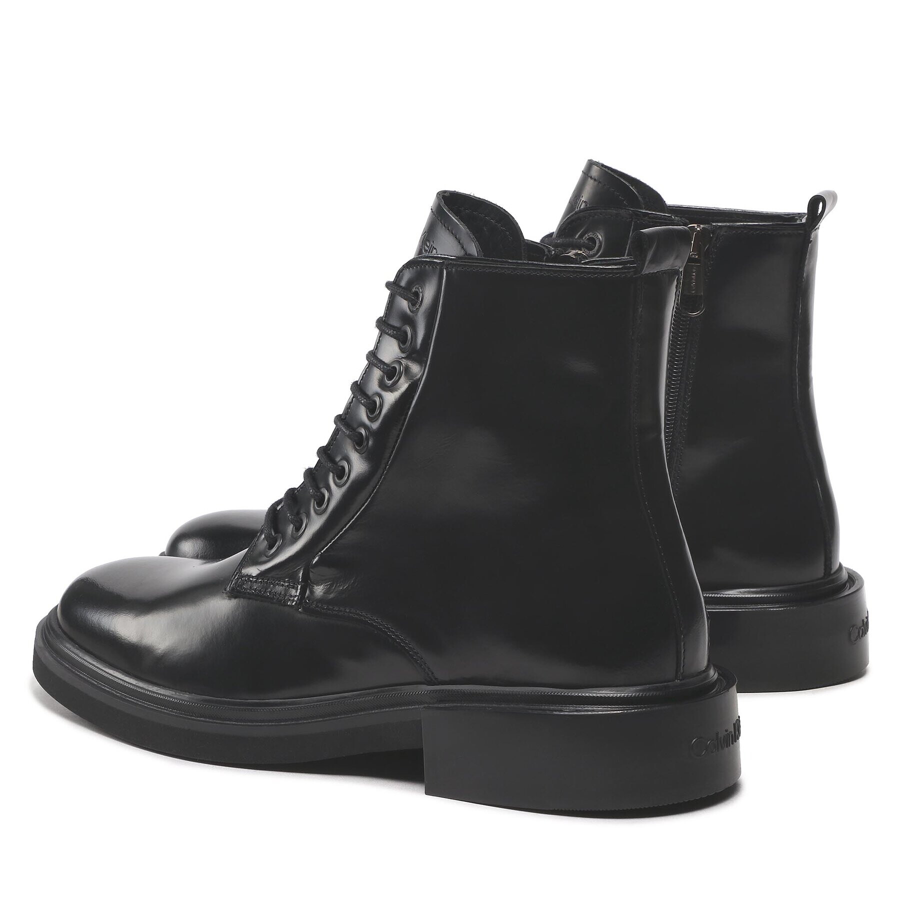 Calvin Klein Čižmy Lace Up Boot Br Lth HM0HM00669 Čierna - Pepit.sk