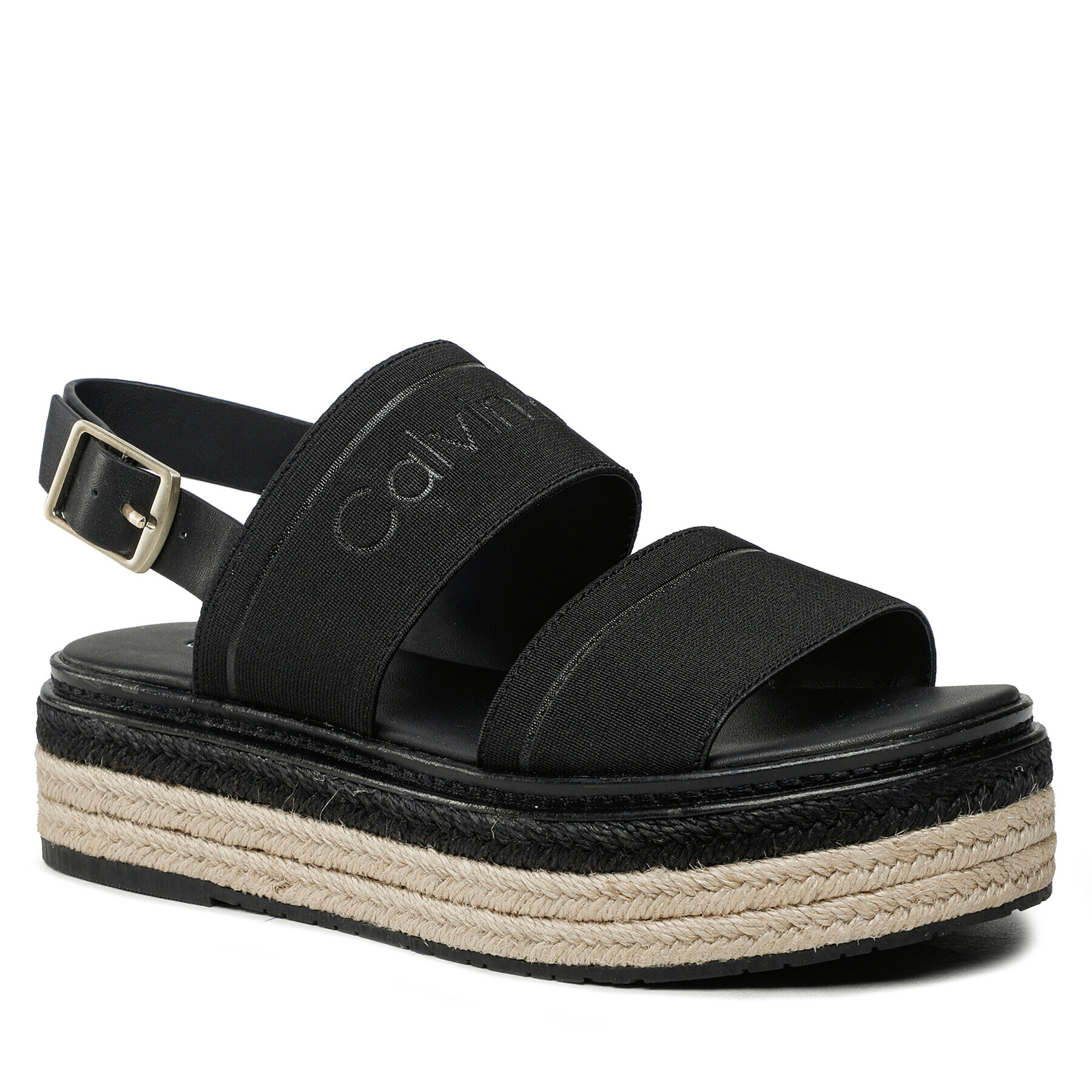 Calvin Klein Espadrilky Flatform Wedge HW0HW01497 Čierna - Pepit.sk