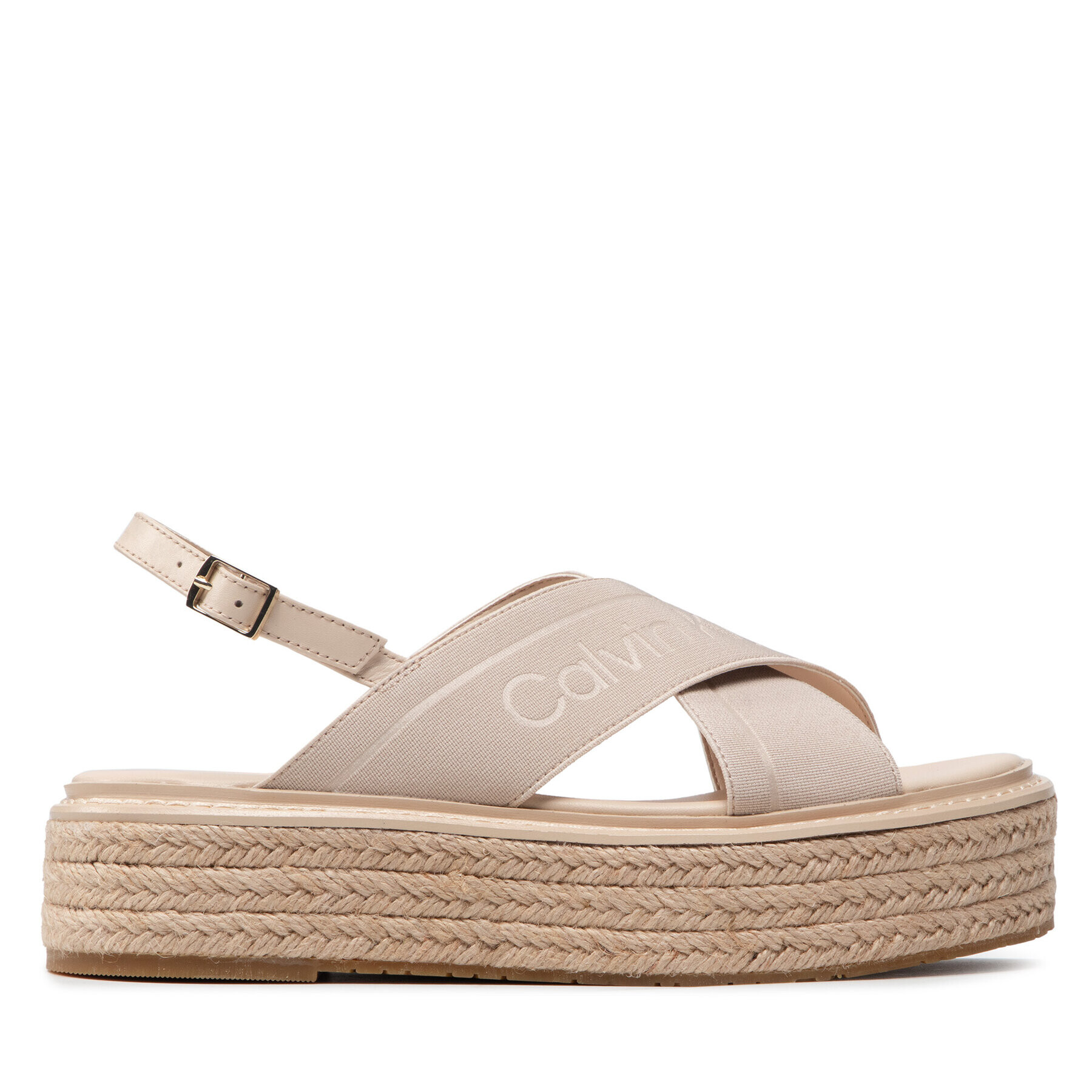 Calvin Klein Espadrilky Flatform Wedge Sndl He HW0HW00688 Béžová - Pepit.sk