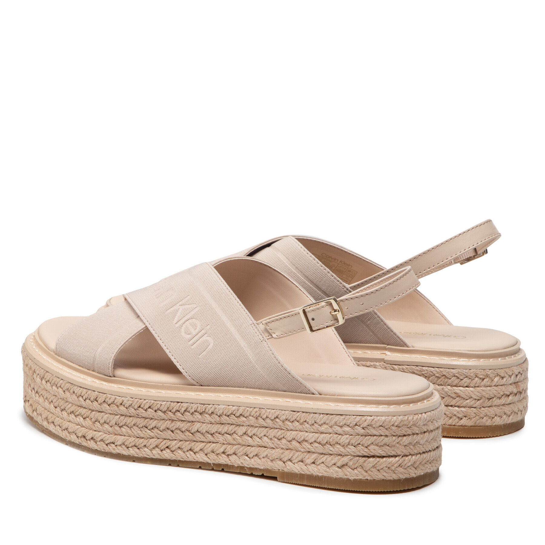 Calvin Klein Espadrilky Flatform Wedge Sndl He HW0HW00688 Béžová - Pepit.sk