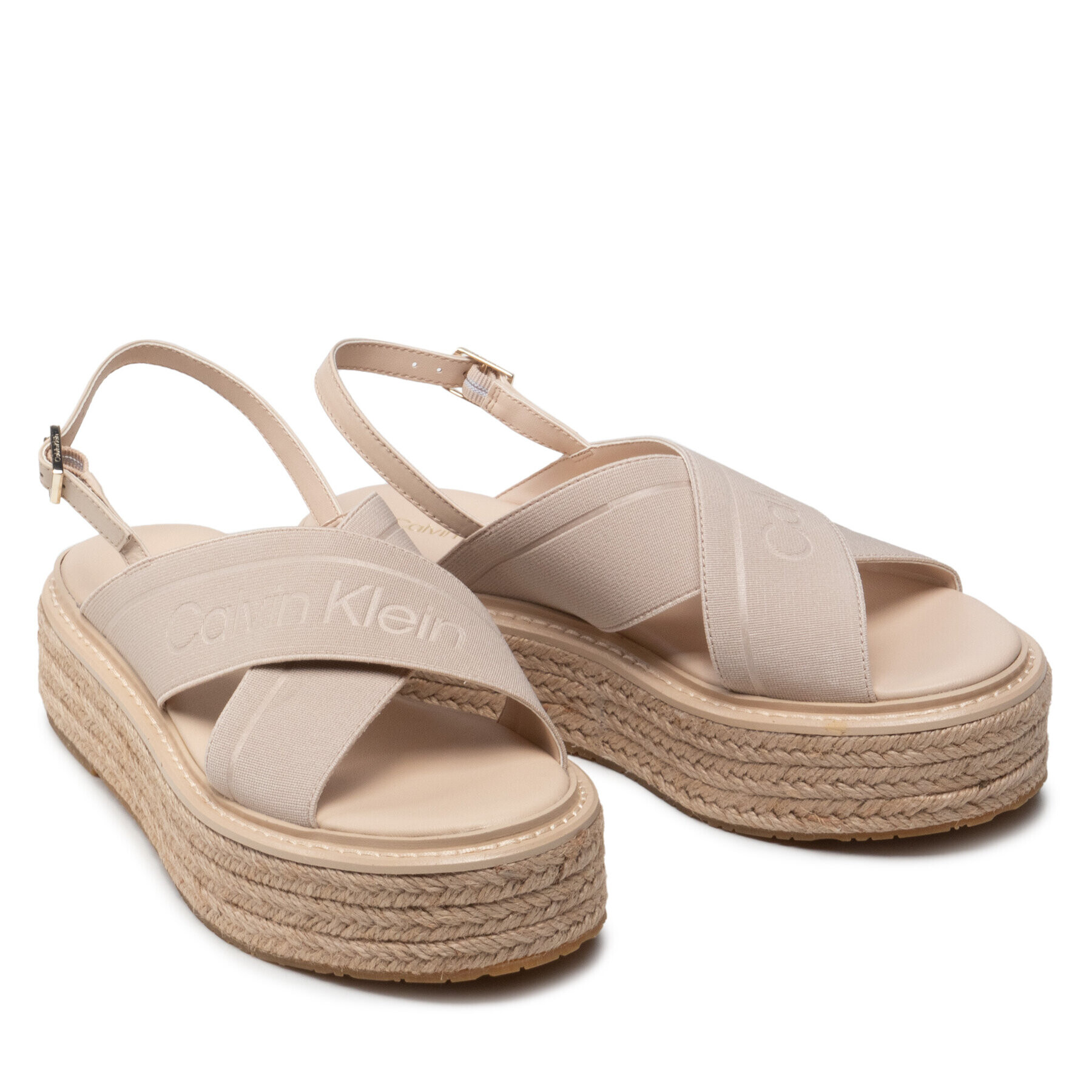 Calvin Klein Espadrilky Flatform Wedge Sndl He HW0HW00688 Béžová - Pepit.sk