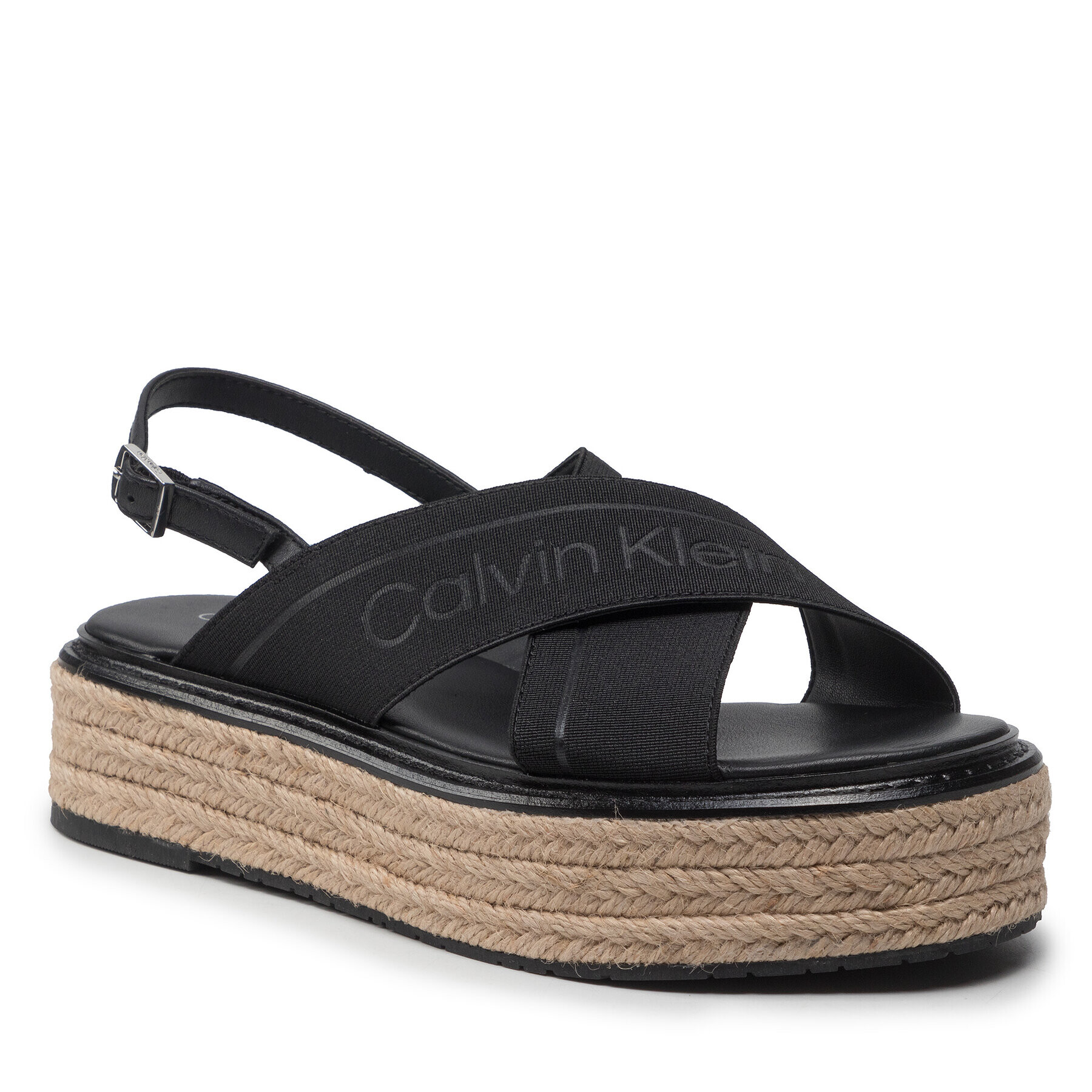 Calvin Klein Espadrilky Flatform Wedge Sndl He HW0HW00688 Čierna - Pepit.sk