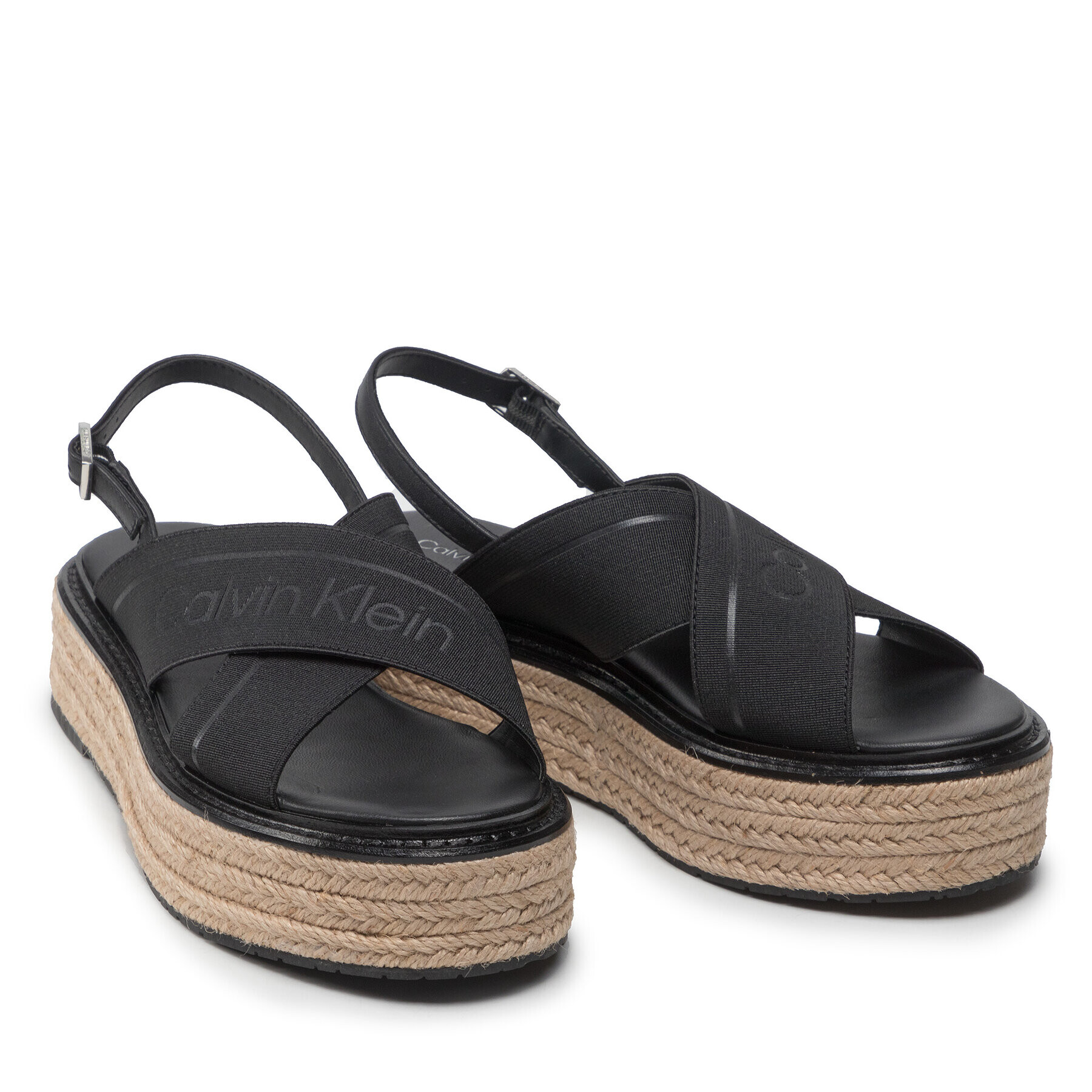 Calvin Klein Espadrilky Flatform Wedge Sndl He HW0HW00688 Čierna - Pepit.sk