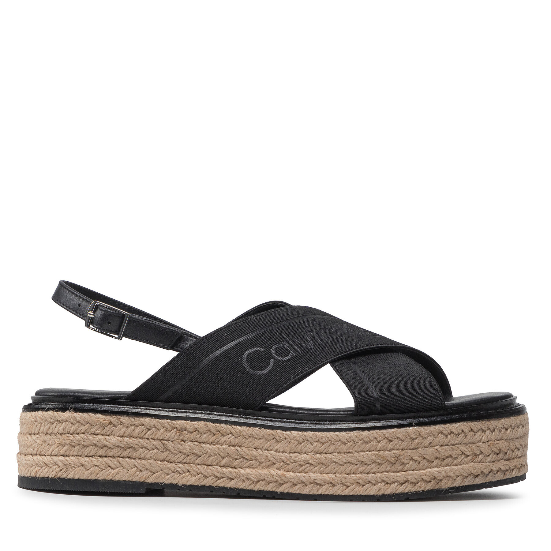 Calvin Klein Espadrilky Flatform Wedge Sndl He HW0HW00688 Čierna - Pepit.sk