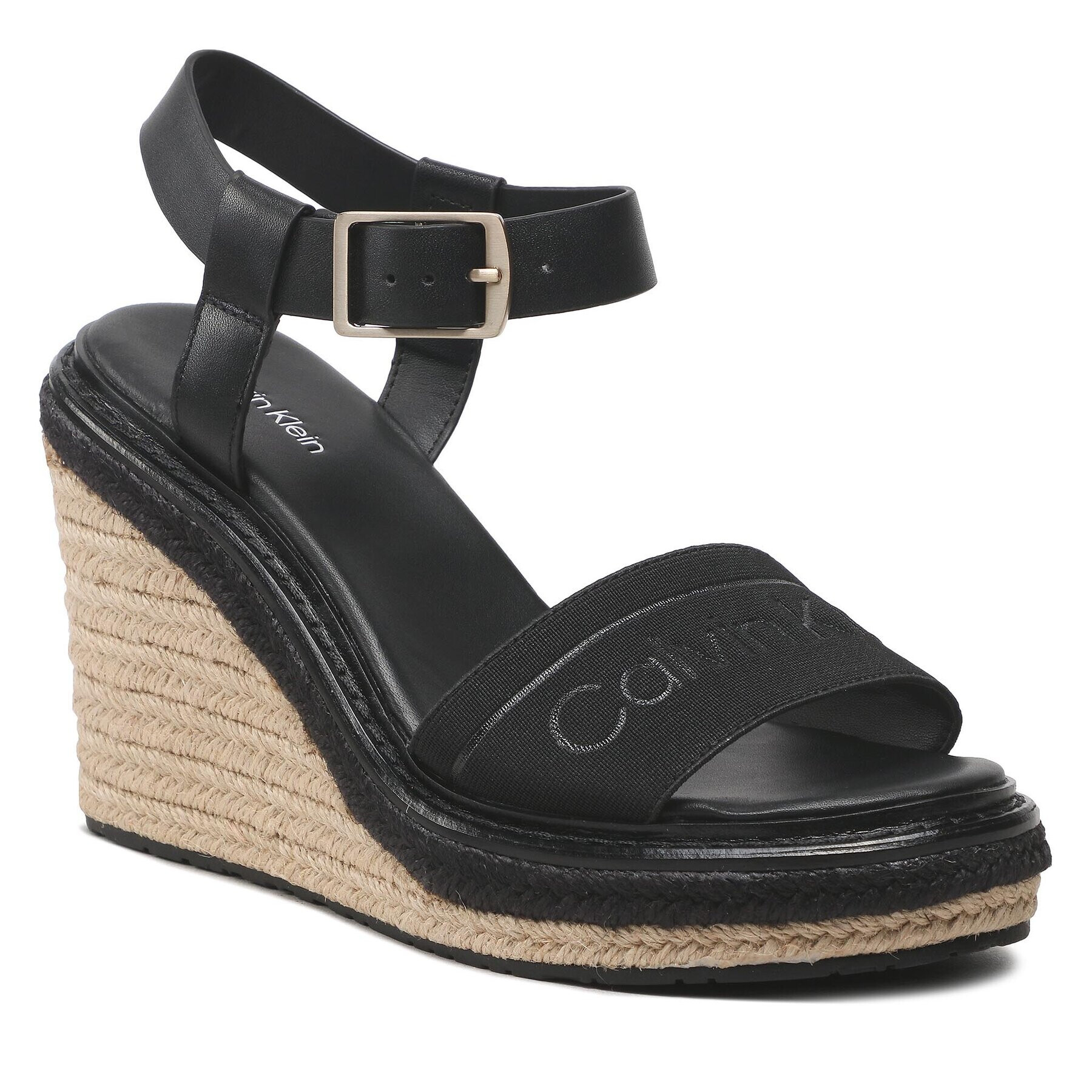 Calvin Klein Espadrilky Wedge 70HH HW0HW01499 Čierna - Pepit.sk