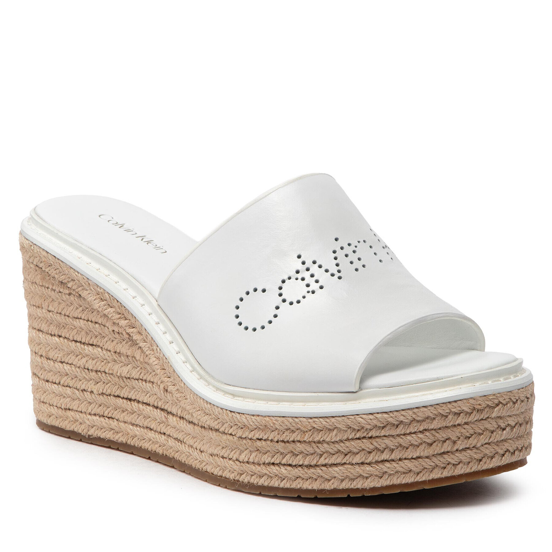 Calvin Klein Espadrilky Wedge Mule 50 Perf HW0HW00820 Biela - Pepit.sk