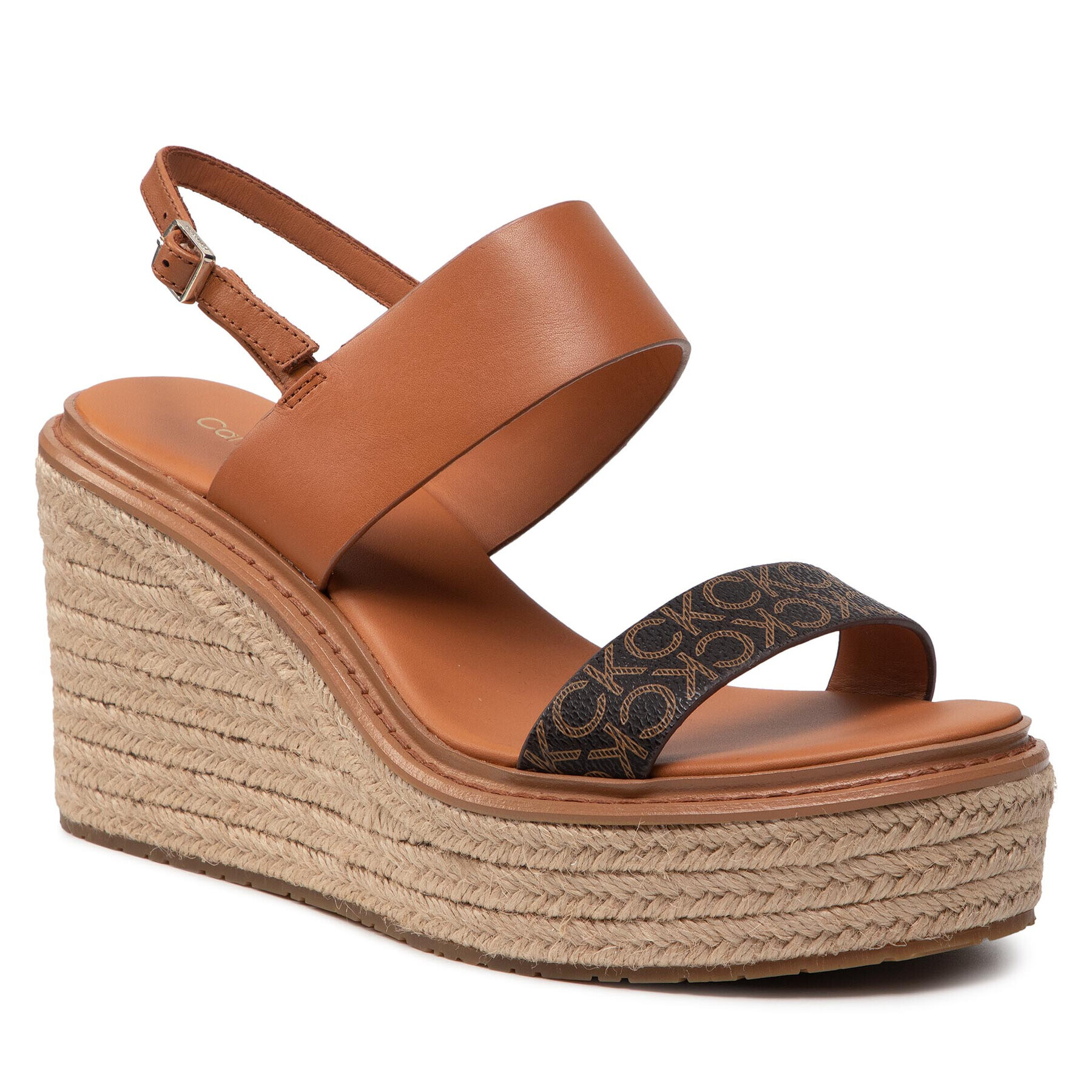 Calvin Klein Espadrilky Wedge Sndl 50 HW0HW00823 Hnedá - Pepit.sk