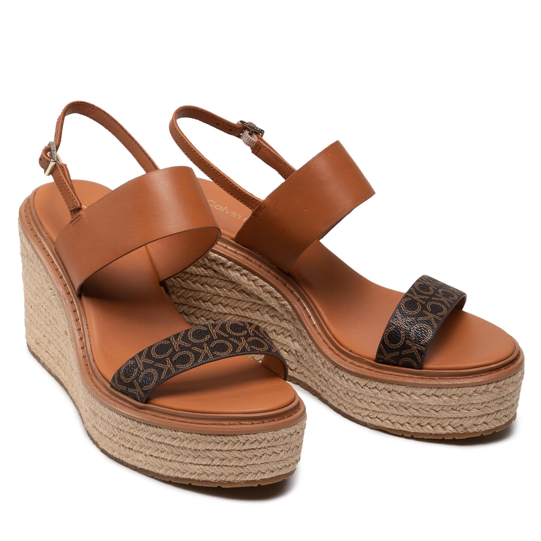 Calvin Klein Espadrilky Wedge Sndl 50 HW0HW00823 Hnedá - Pepit.sk