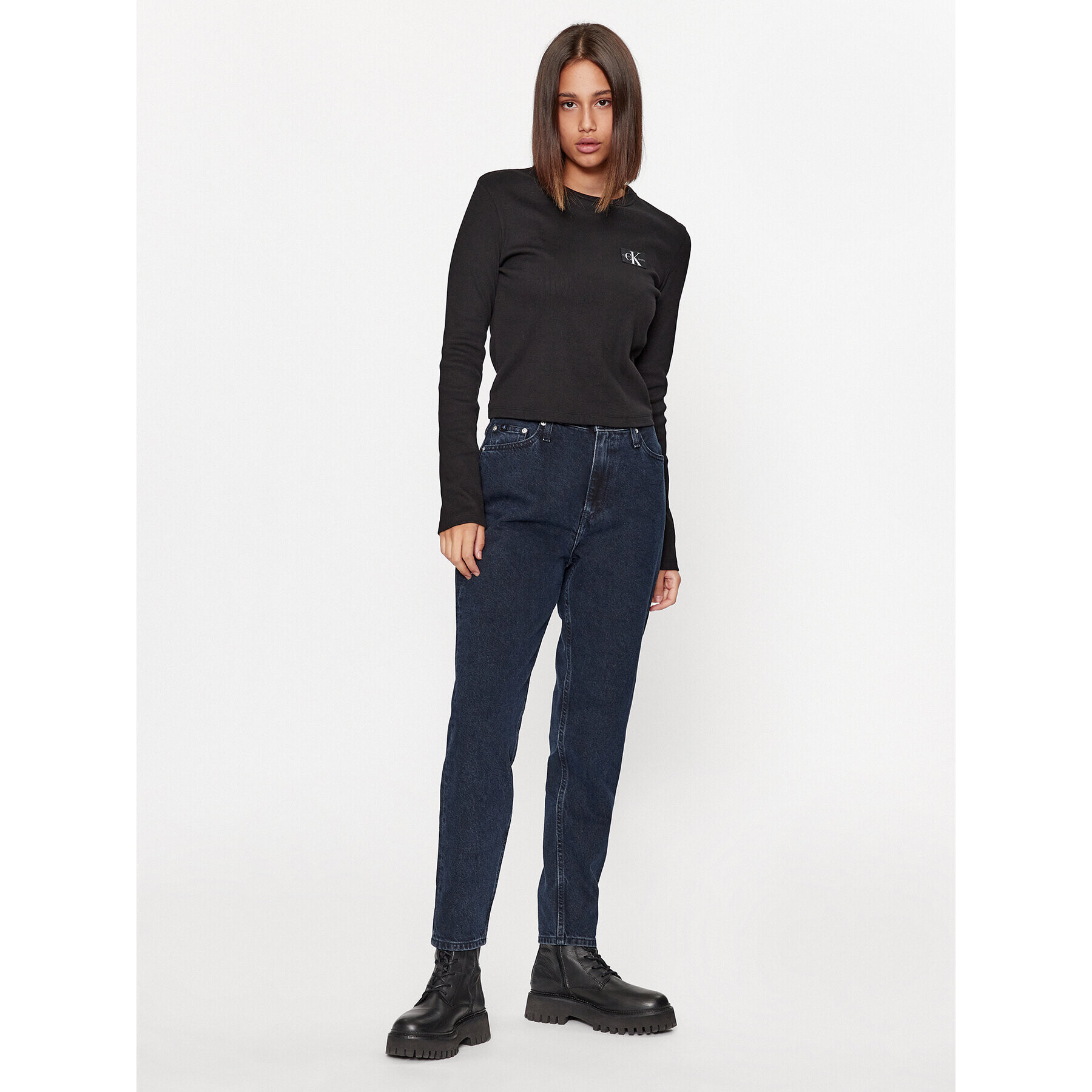 Calvin Klein Jeans Blúzka J20J222781 Čierna Regular Fit - Pepit.sk