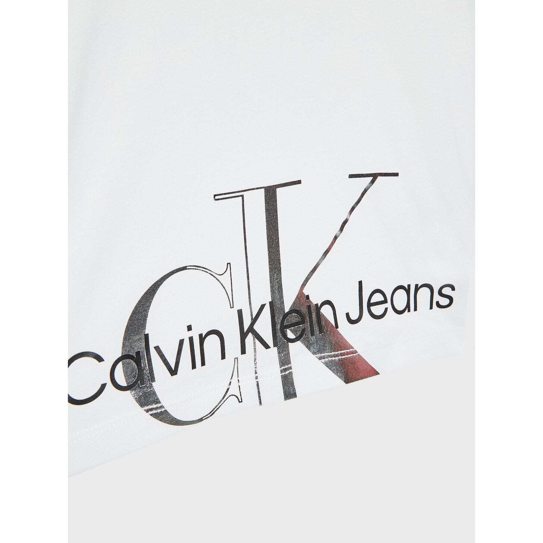 Calvin Klein Jeans Blúzka Metallic IG0IG01543 Biela Regular Fit - Pepit.sk