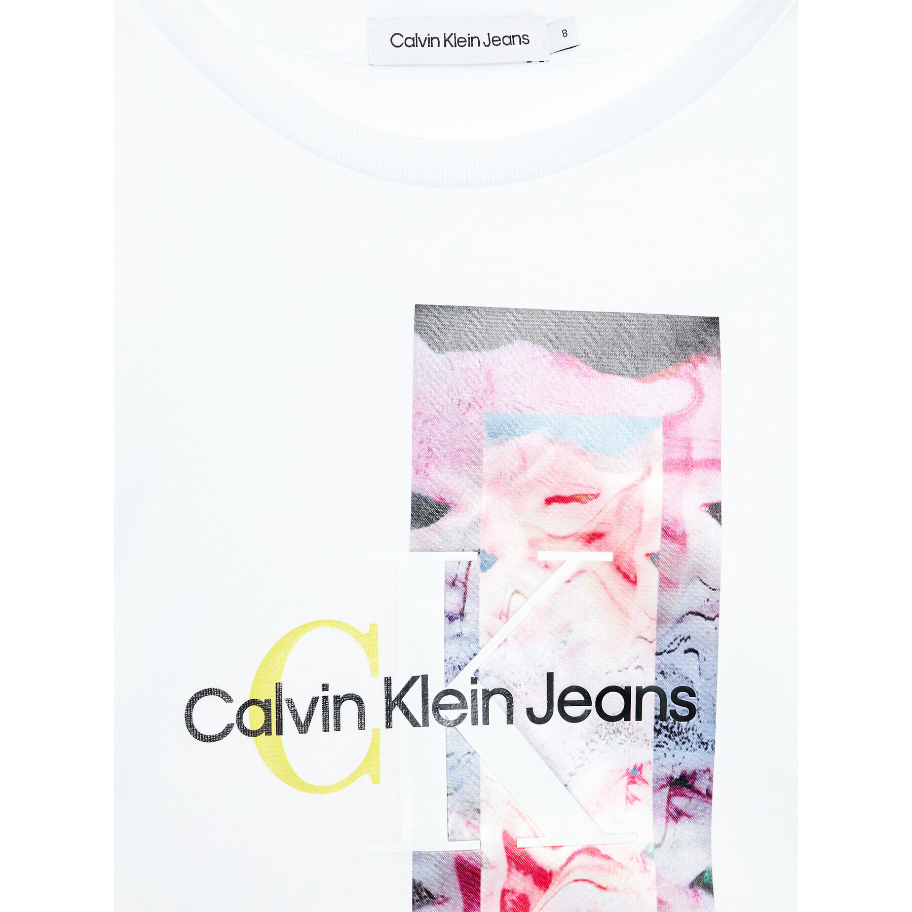 Calvin Klein Jeans Blúzka Polaroid IG0IG01805 Biela Regular Fit - Pepit.sk