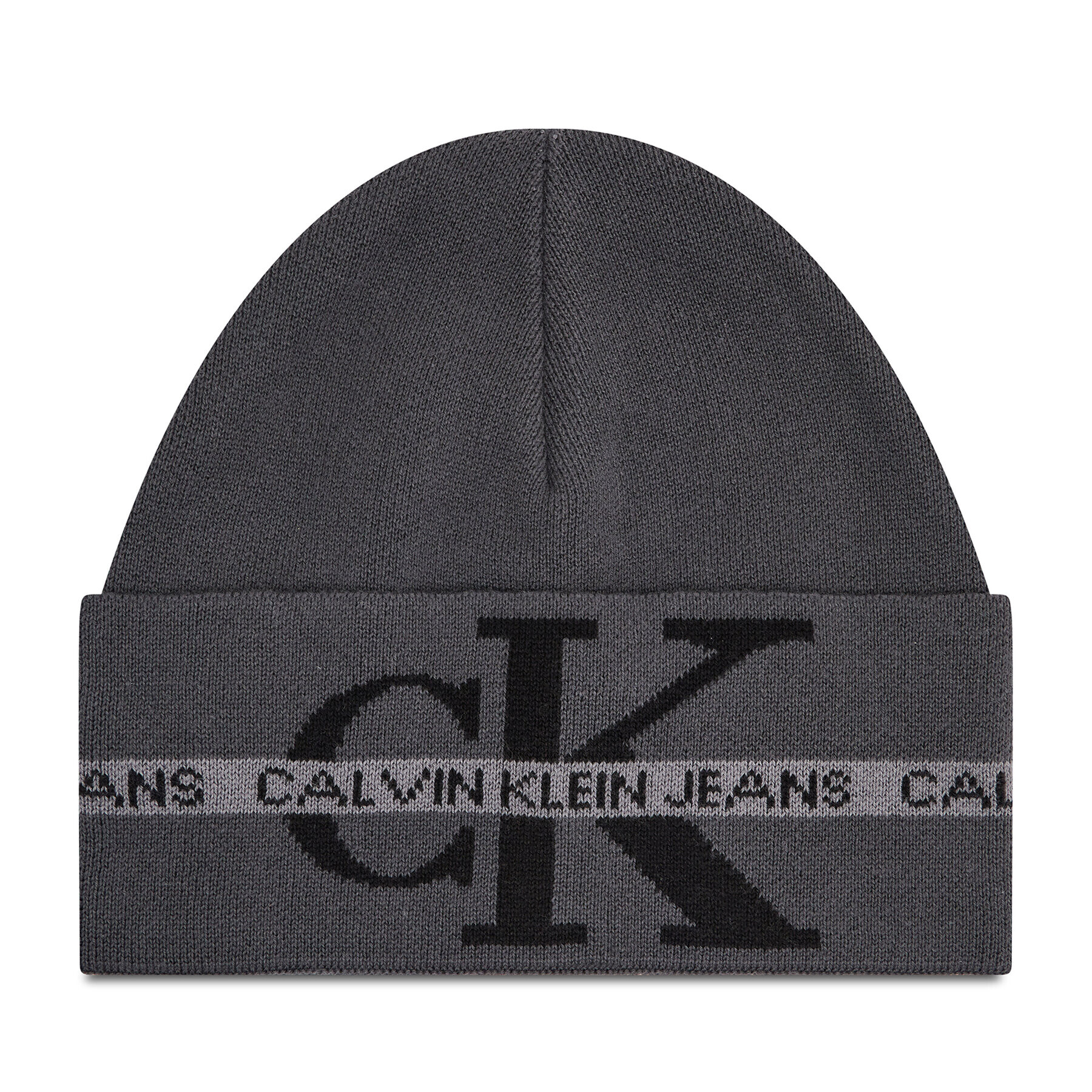 Calvin Klein Jeans Čiapka Monogram Cotton Tape Beanie K50K507181 Čierna - Pepit.sk