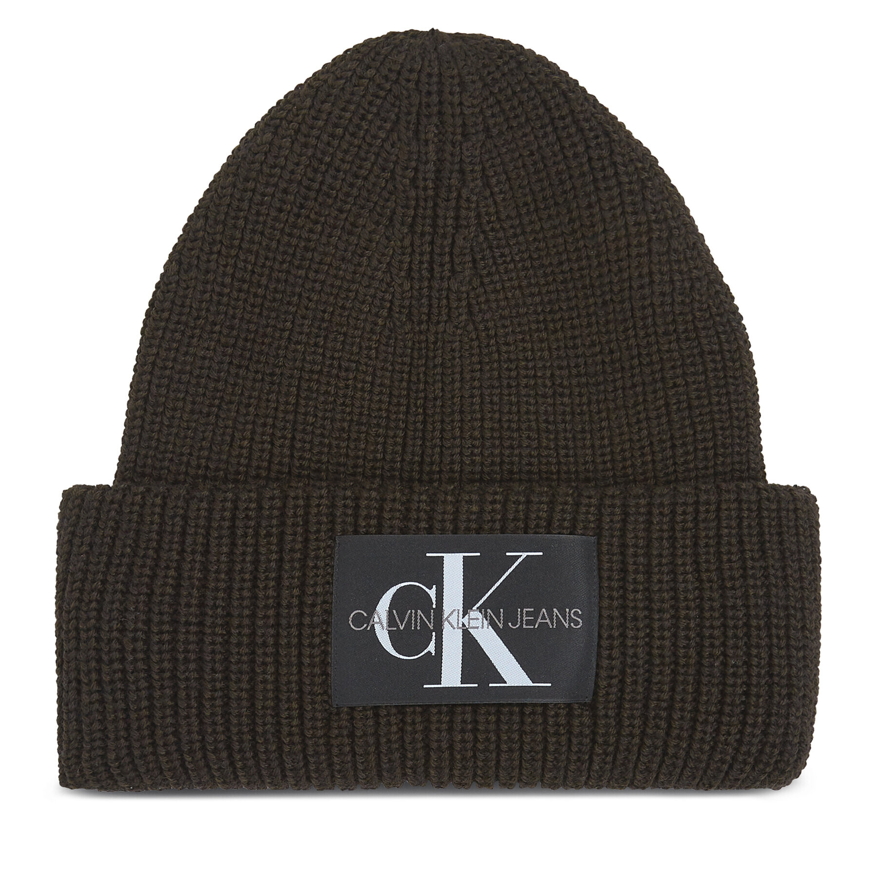 Calvin Klein Jeans Čiapka Monologo Patch Beanie K50K506242 Hnedá - Pepit.sk