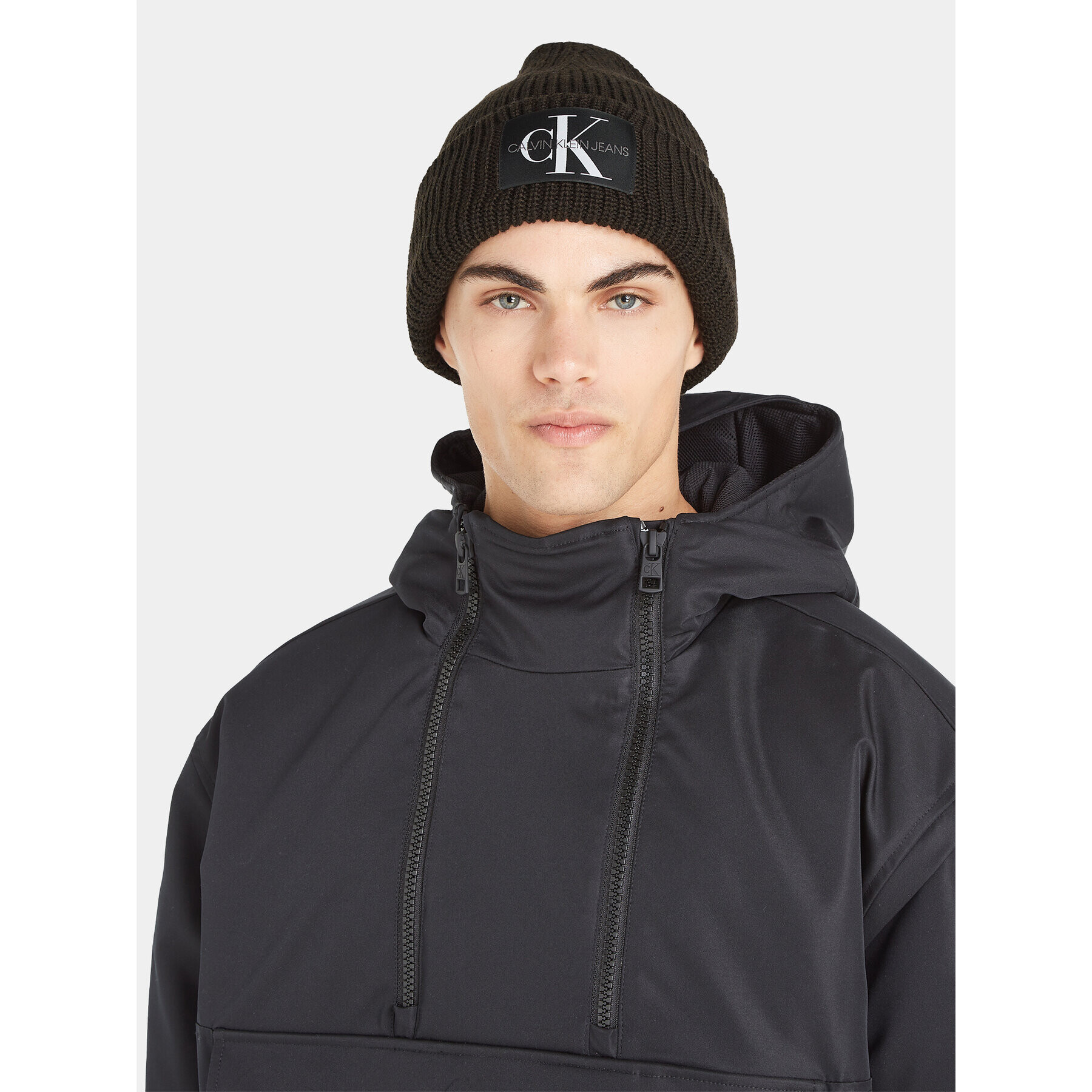 Calvin Klein Jeans Čiapka Monologo Patch Beanie K50K506242 Hnedá - Pepit.sk