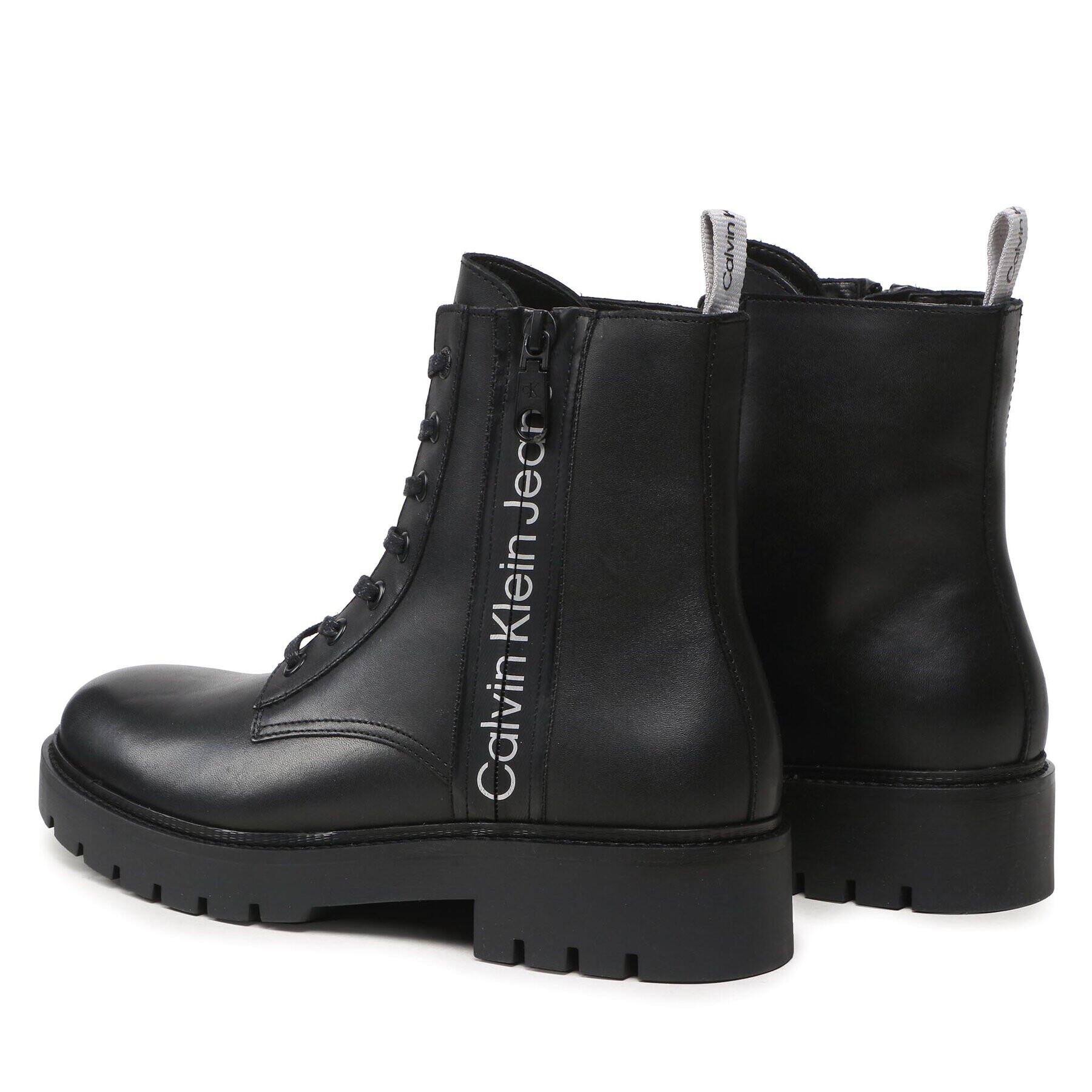 Calvin Klein Jeans Čižmy Combat Mid Laceup Boot W Zip YM0YM00262 Čierna - Pepit.sk