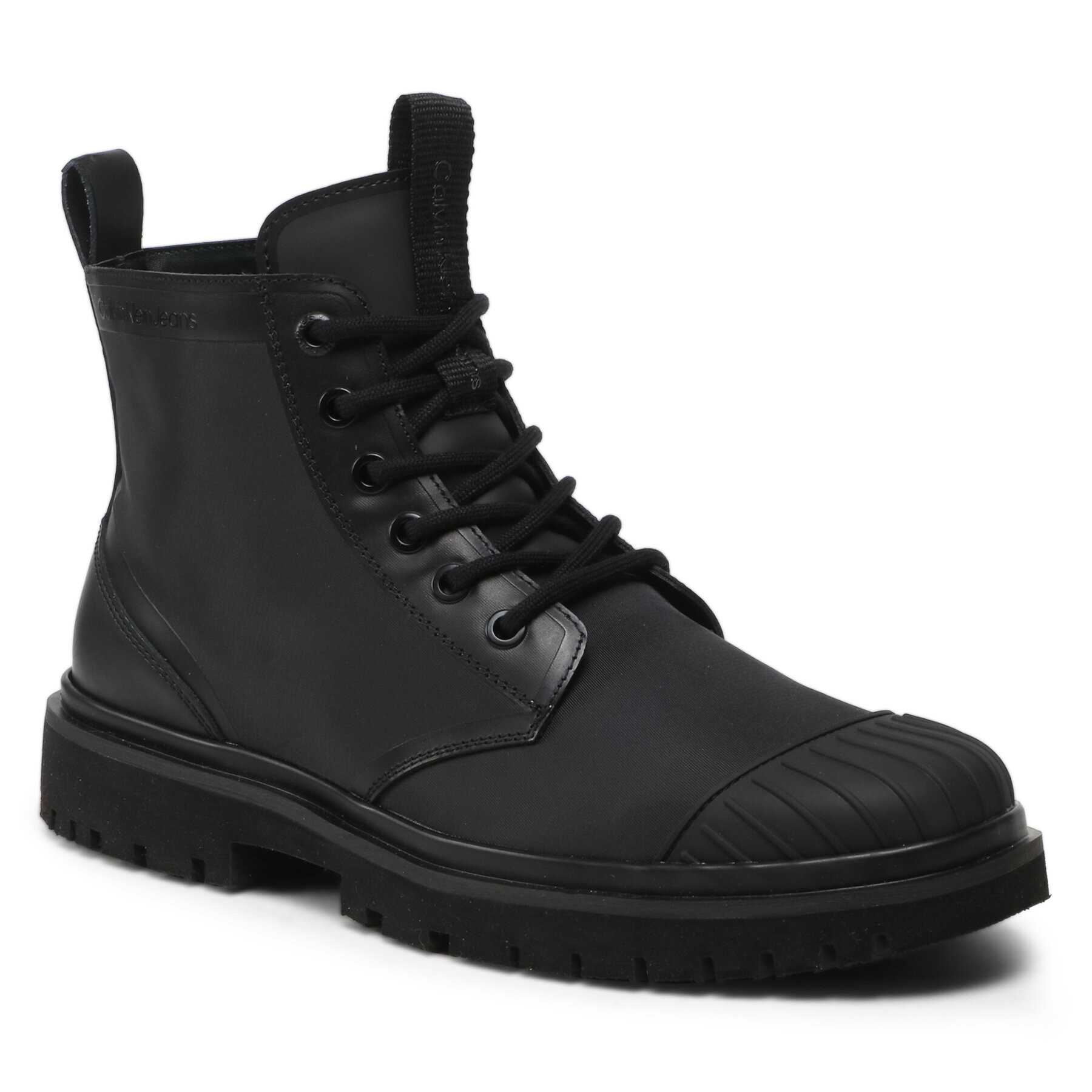 Calvin Klein Jeans Čižmy Eva Laceup Boot Mid Ny YM0YM00833 Čierna - Pepit.sk