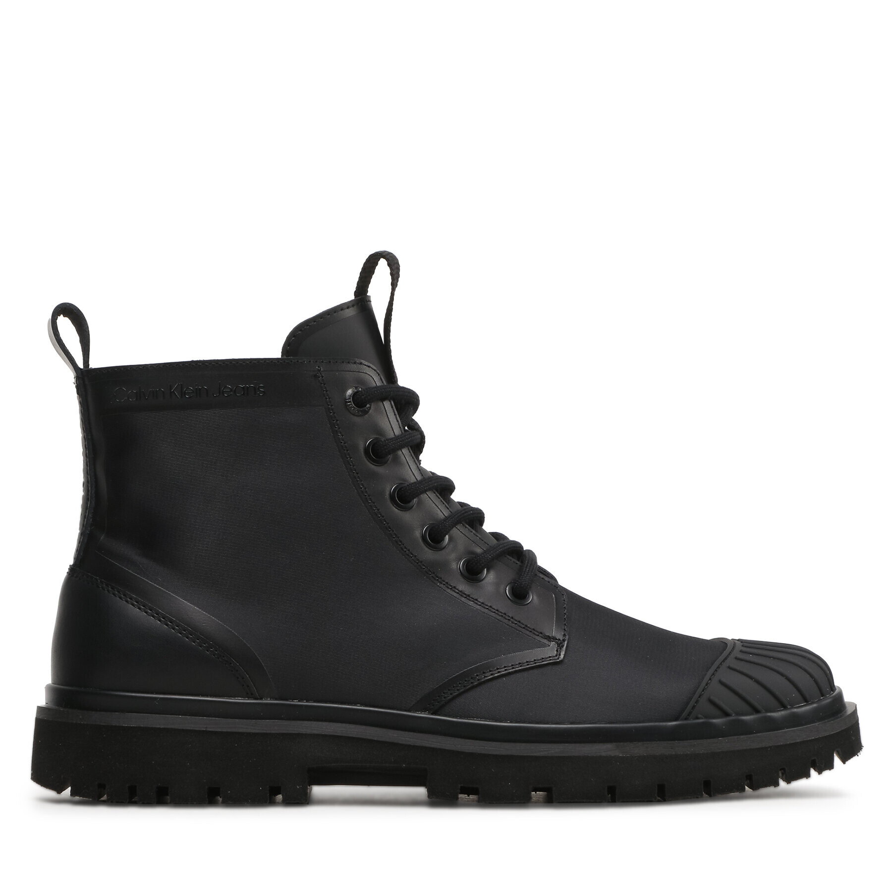 Calvin Klein Jeans Čižmy Eva Laceup Boot Mid Ny YM0YM00833 Čierna - Pepit.sk