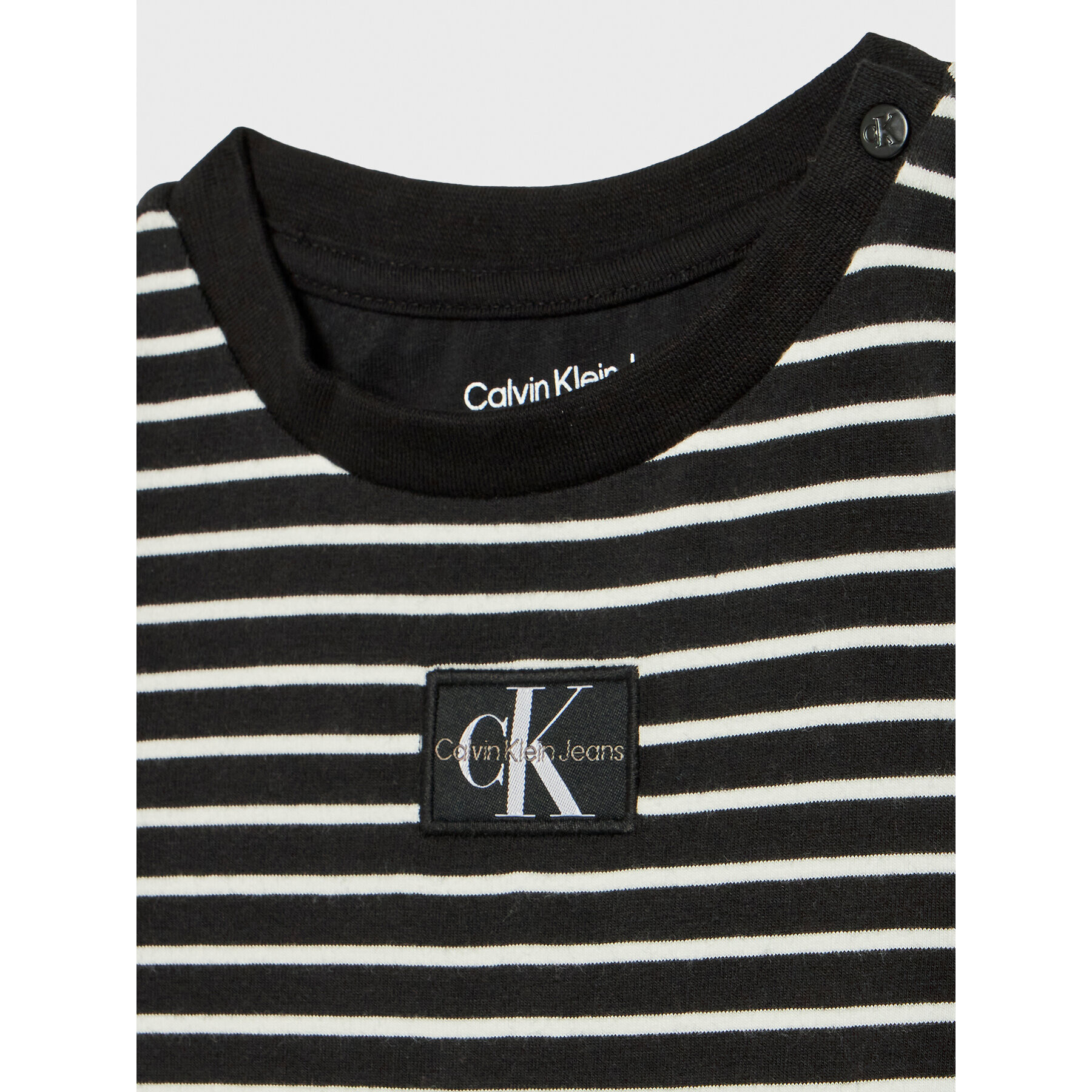 Calvin Klein Jeans Detské body Striped Monogram IN0IN00035 Čierna Regular Fit - Pepit.sk