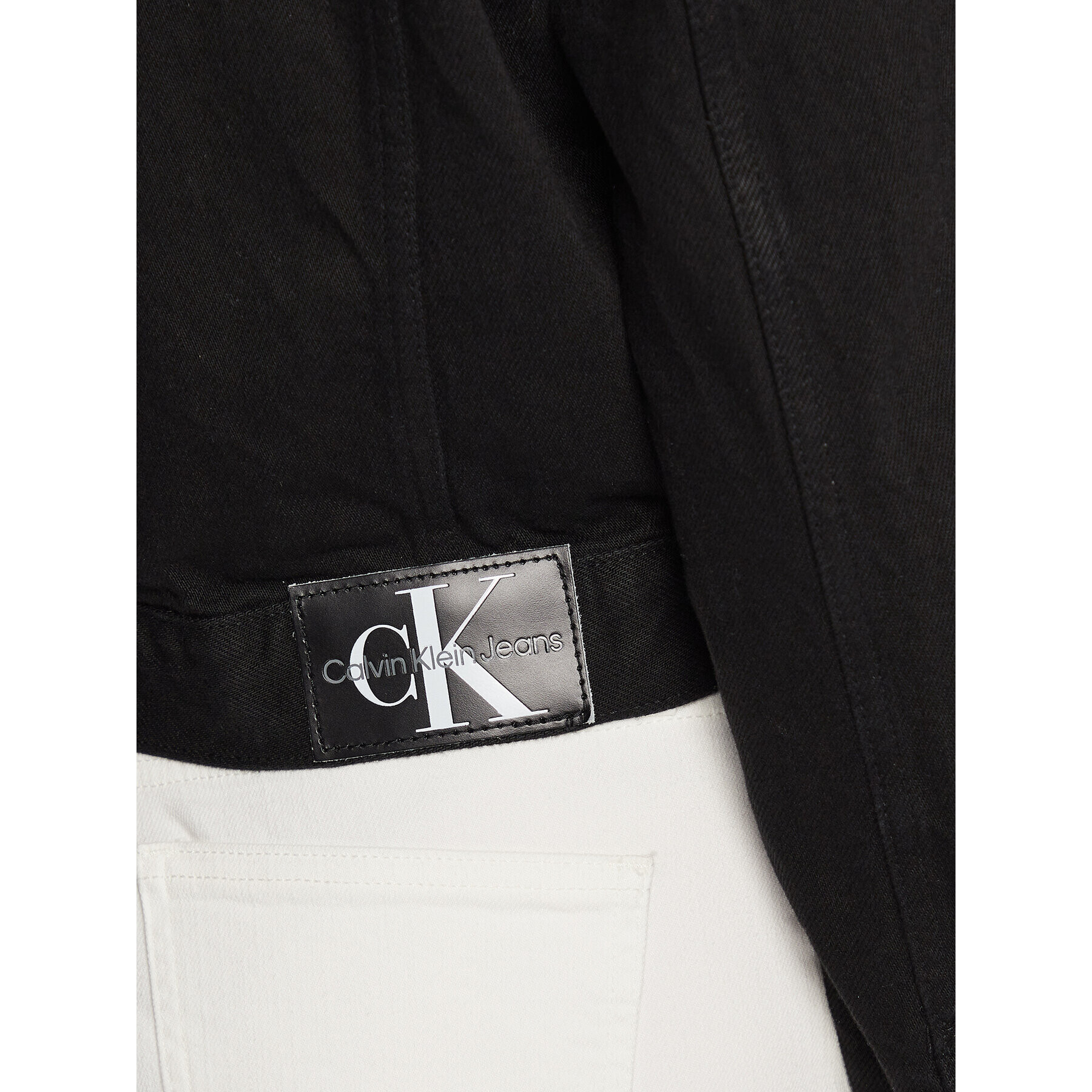 Calvin Klein Jeans Džínsová bunda J20J219353 Čierna Cropped Fit - Pepit.sk